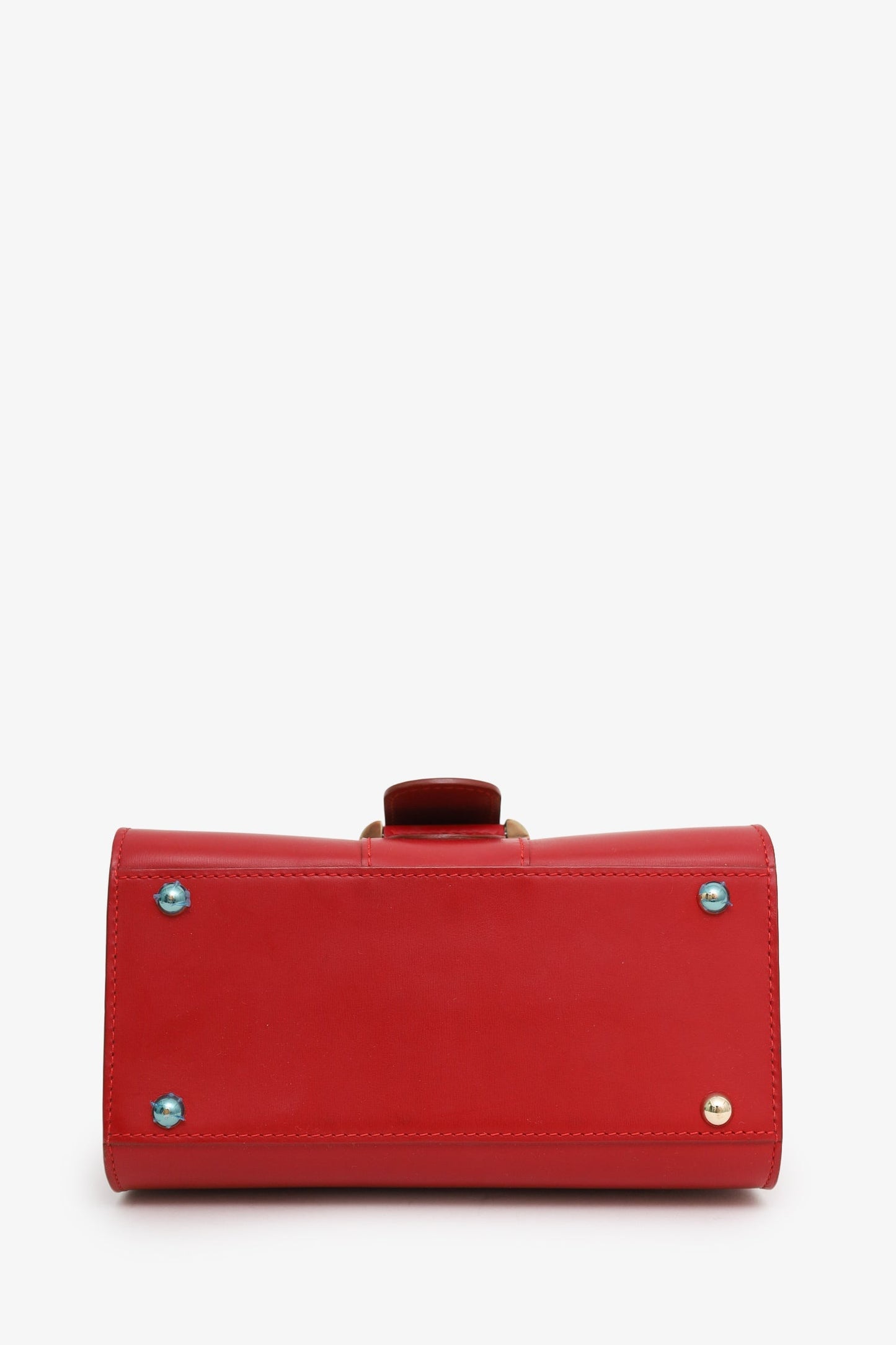 Delvaux Red Box Calf Leather Mini Brilliant With Strap