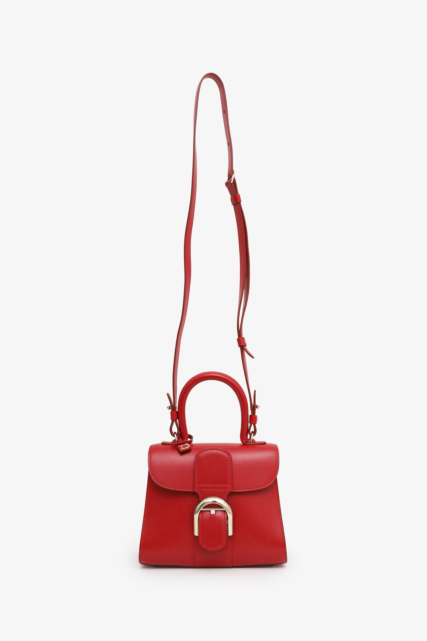 Delvaux Red Box Calf Leather Mini Brilliant With Strap