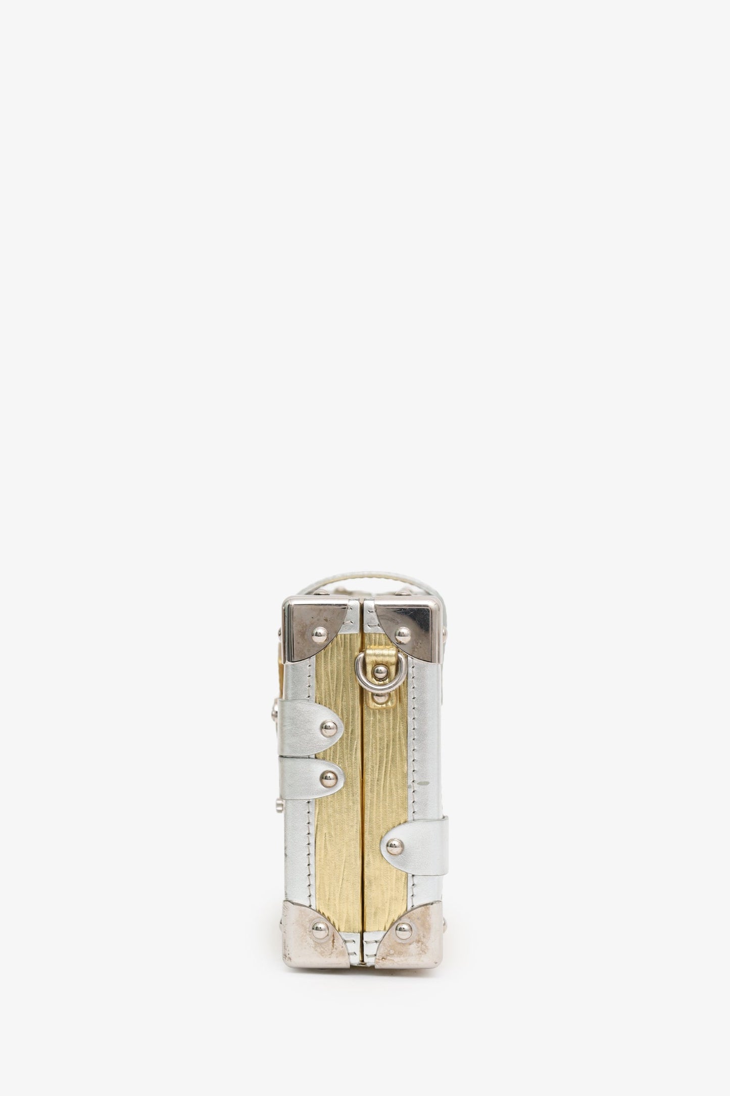 Louis Vuitton Gold/Silver Metallic Epi Leather 'Petit Malle' With Strap