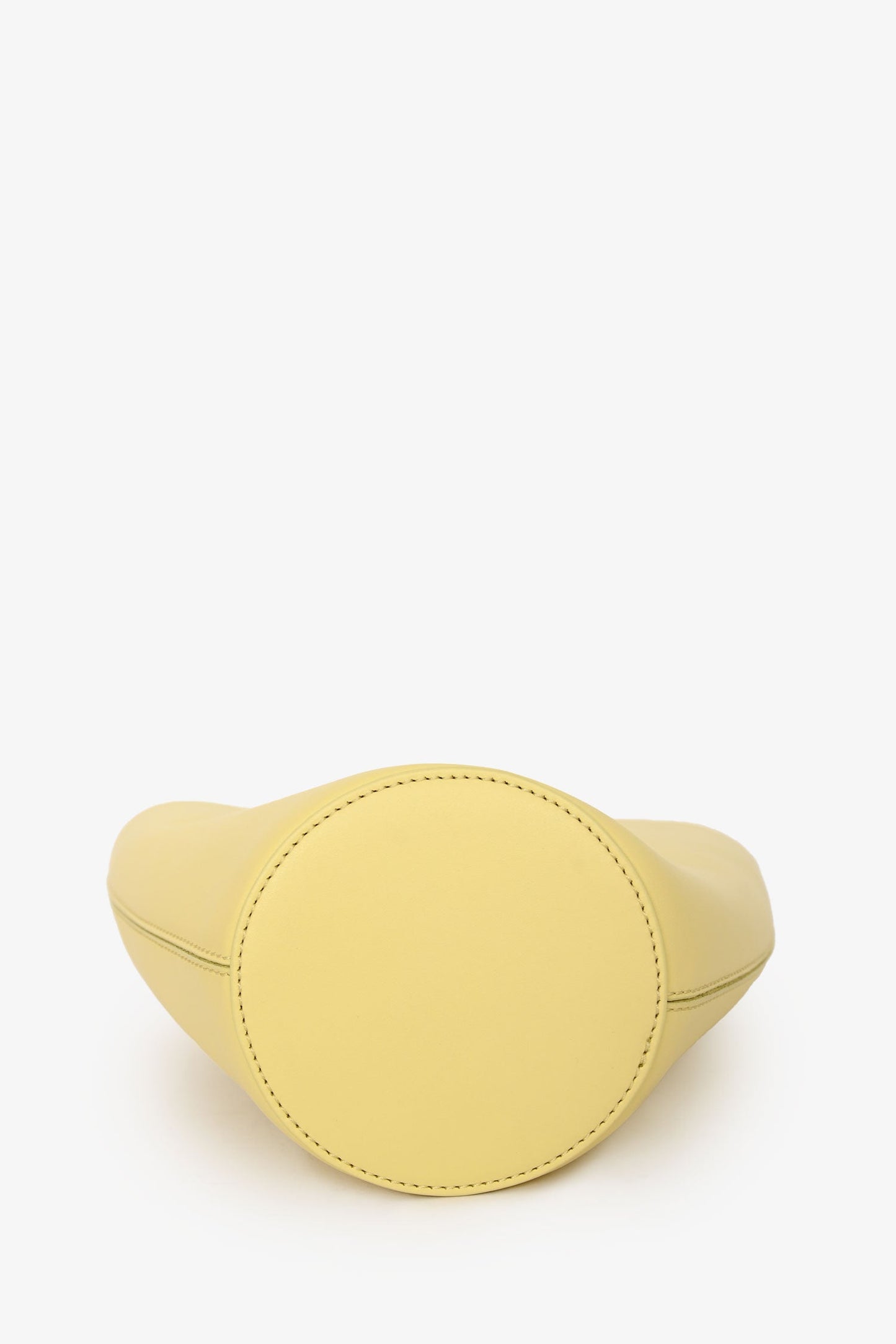 Jacquemus Light Yellow Leather Le Petit Bambola Bucket Bag with Strap