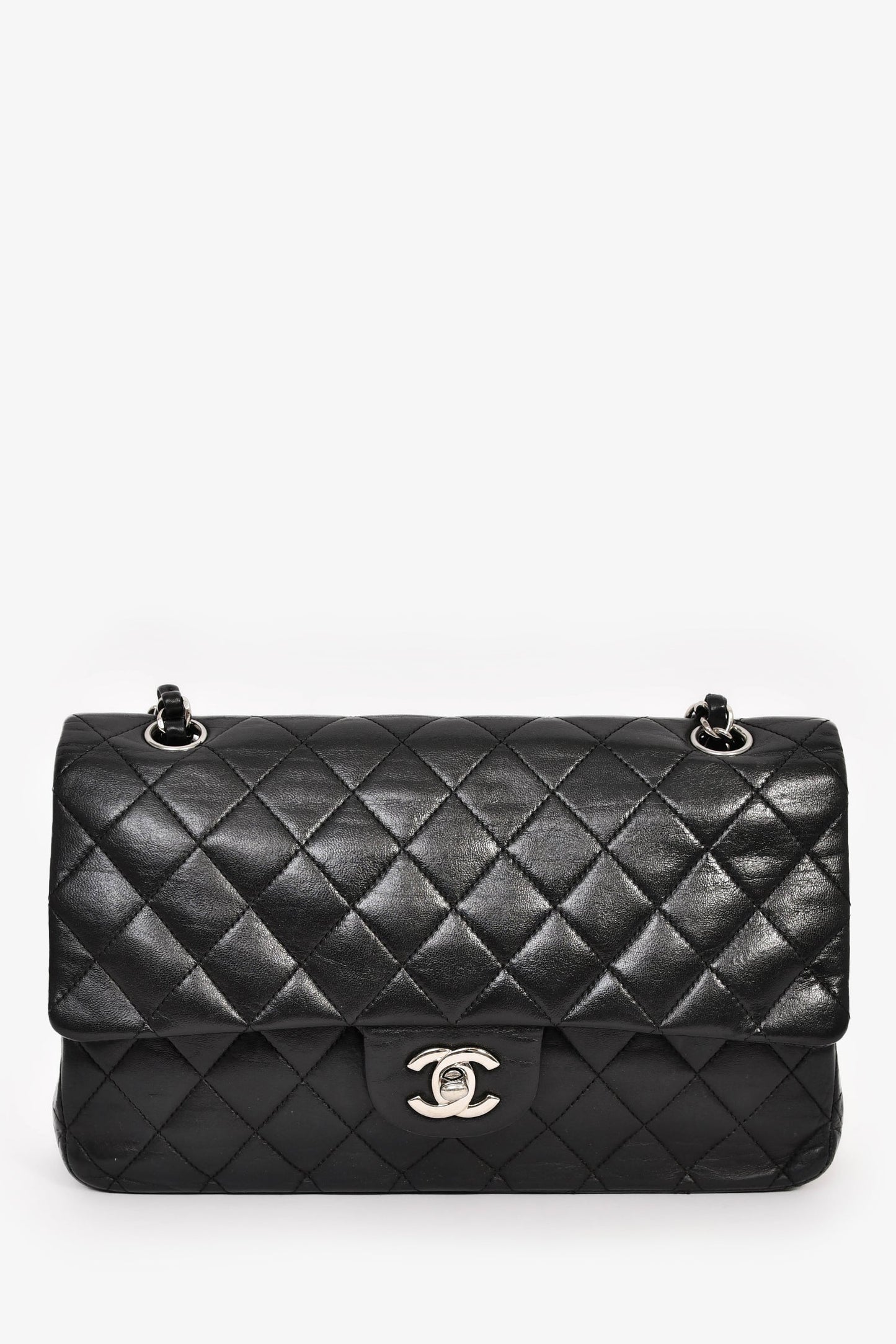 Chanel™ 2008/09 Black Quilted Lambskin Medium Double Flap