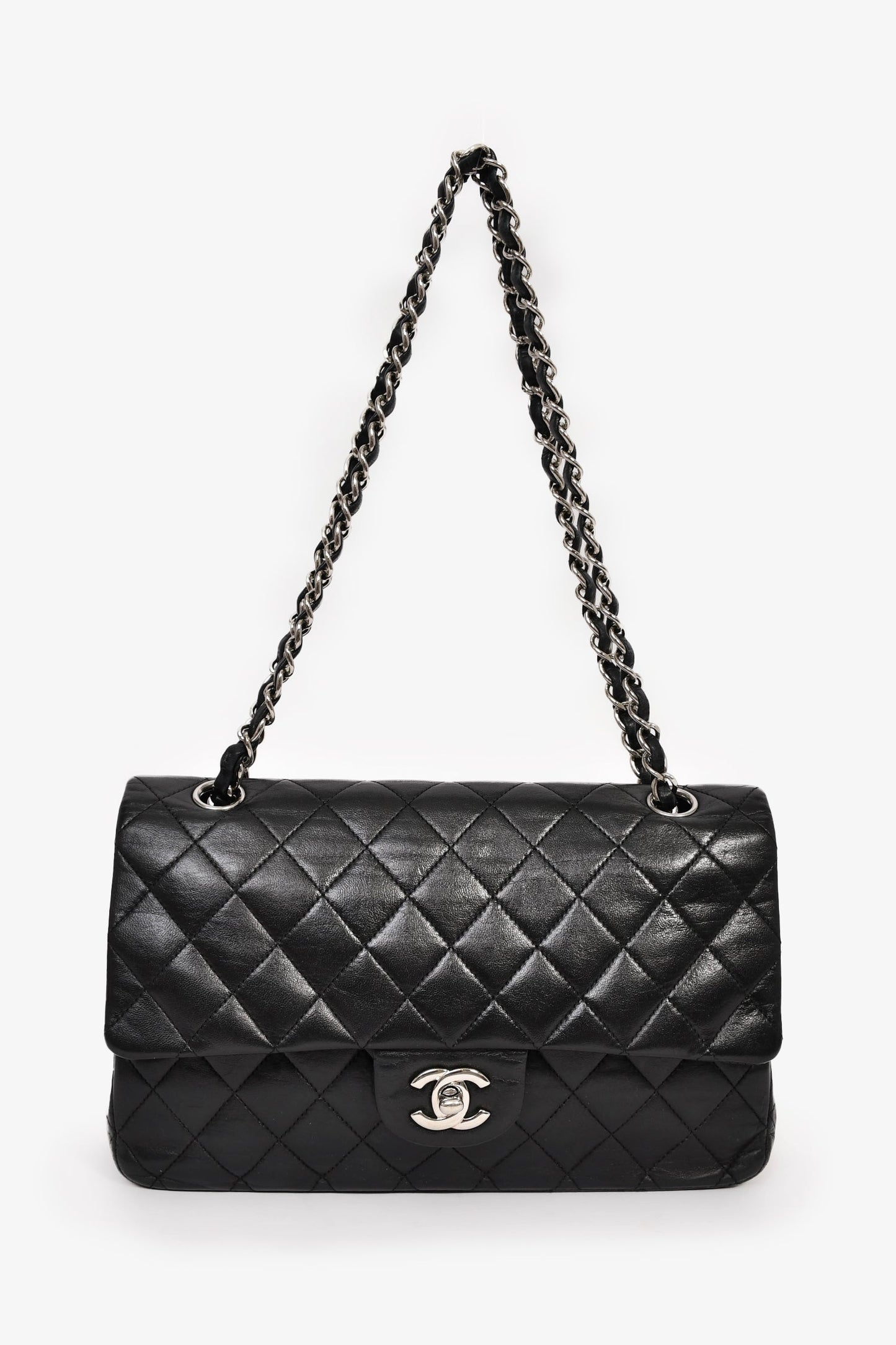 Chanel™ 2008/09 Black Quilted Lambskin Medium Double Flap