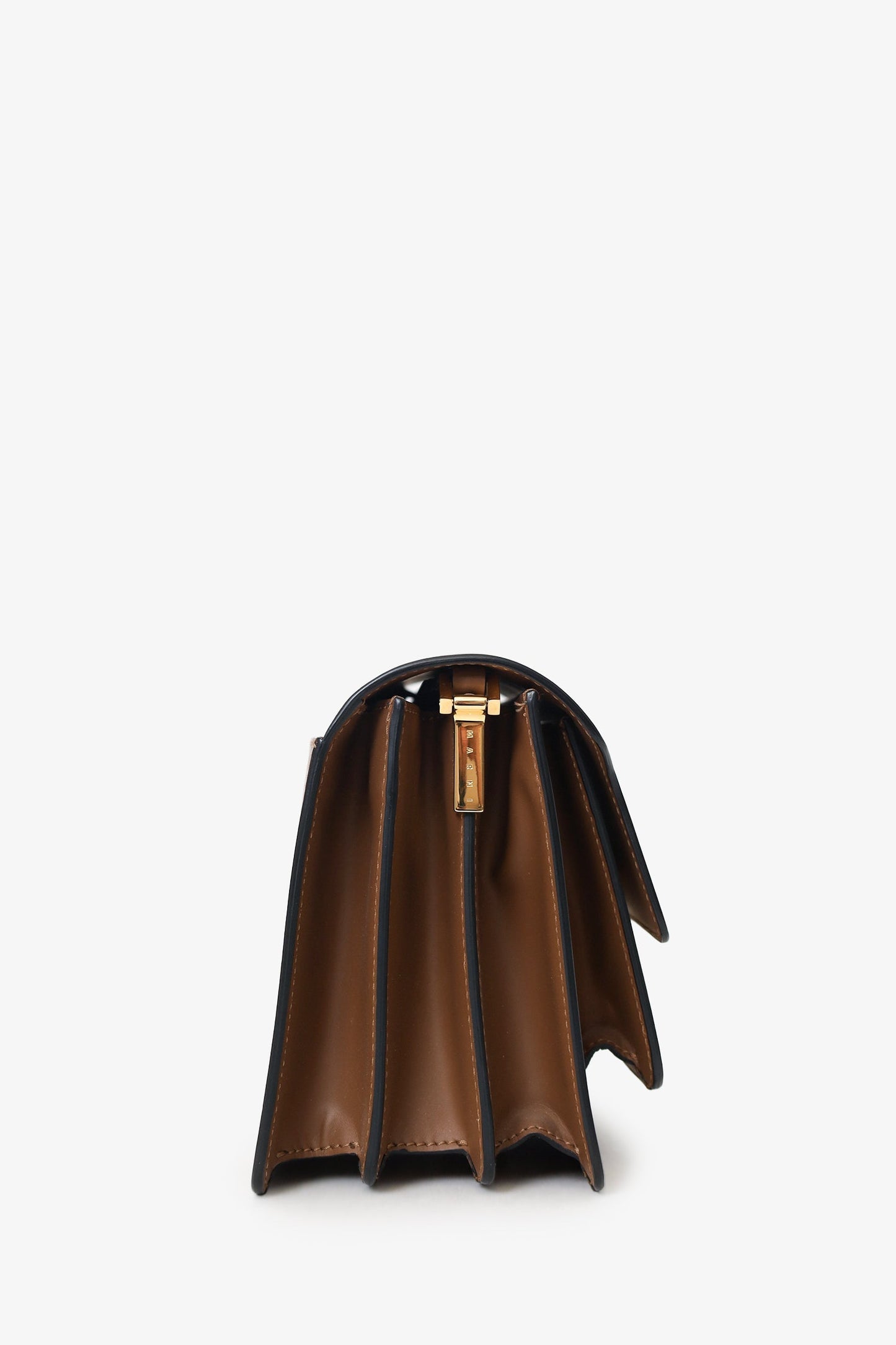 Marni Brown Leather Medium Trunk Shoulder Bag
