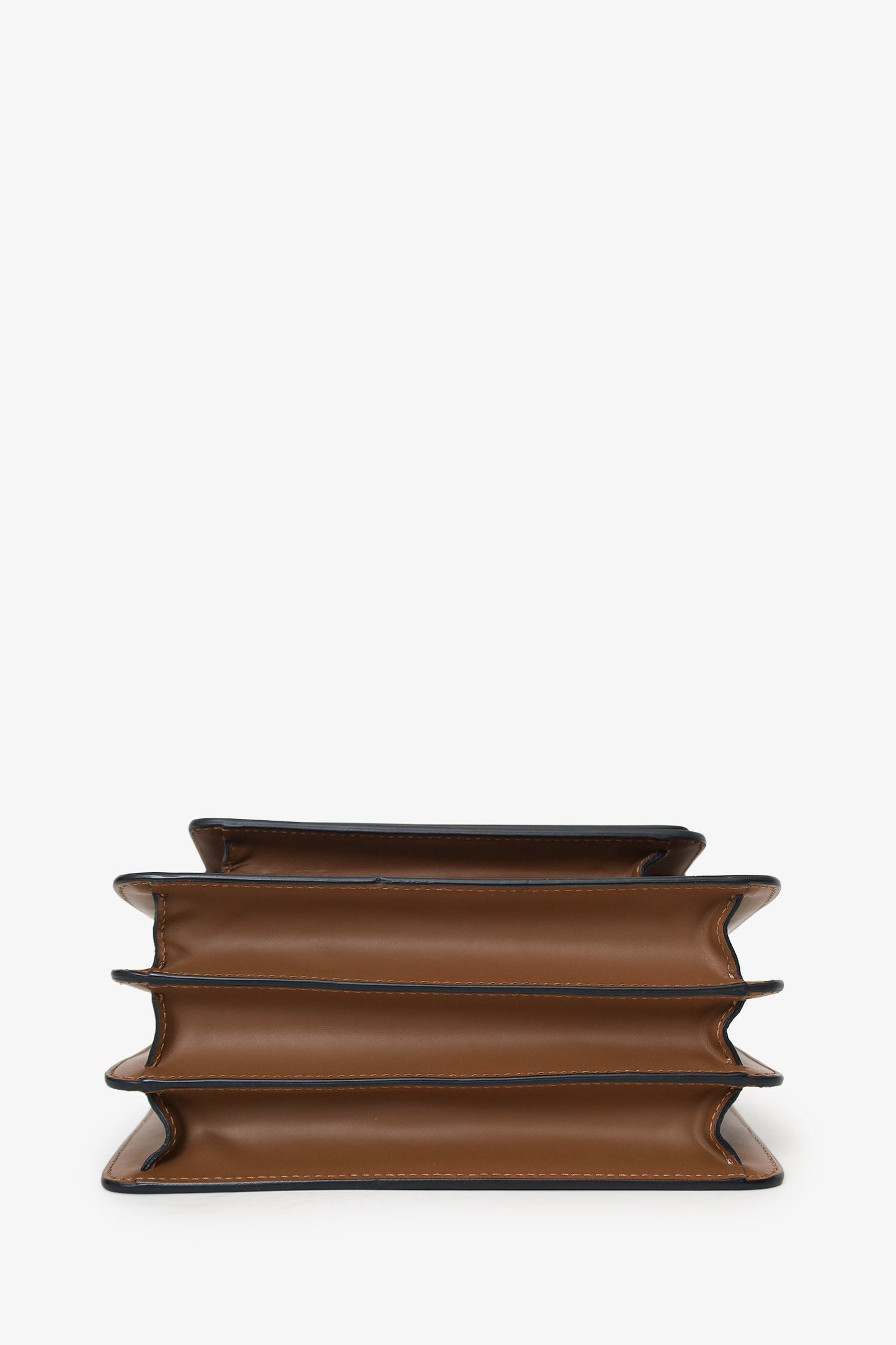 Marni Brown Leather Medium Trunk Shoulder Bag