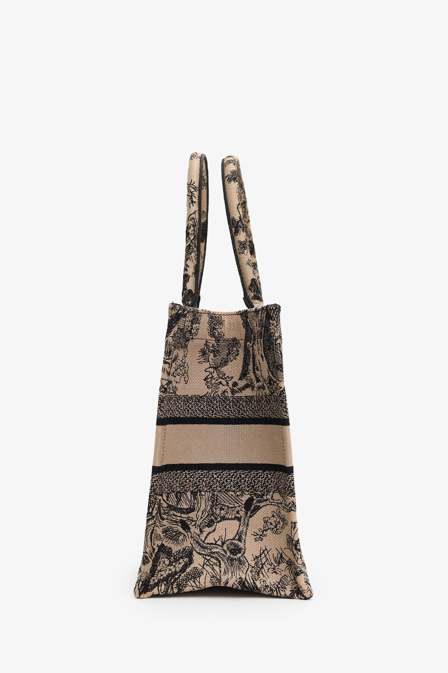 Christian Dior 2022 Beige/Black Canvas Toile de Jouy Medium Book Tote