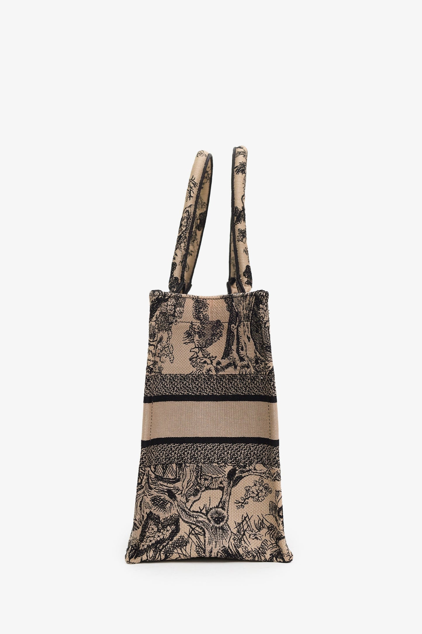 Christian Dior 2022 Beige/Black Canvas Toile de Jouy Medium Book Tote