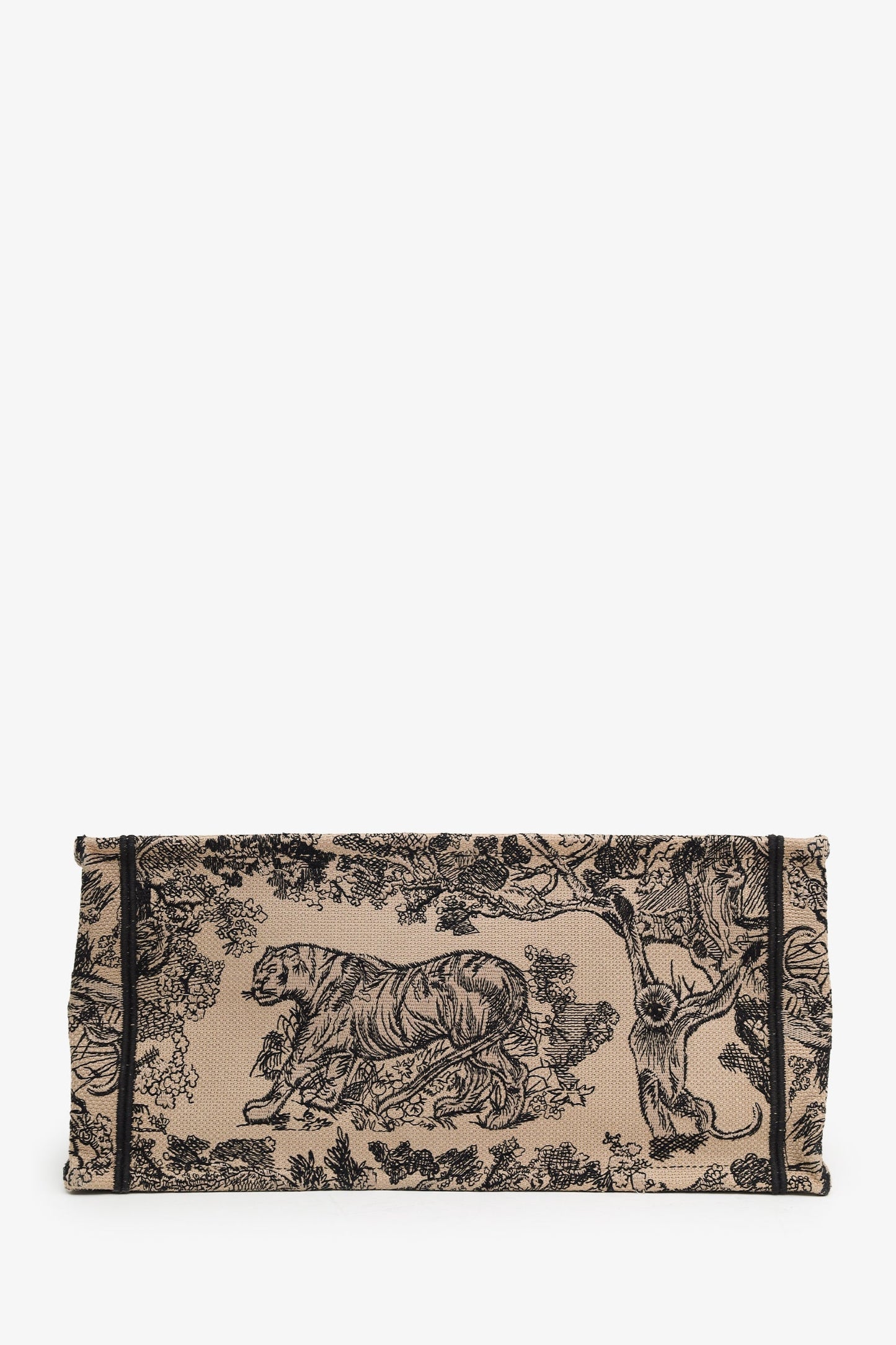 Christian Dior 2022 Beige/Black Canvas Toile de Jouy Medium Book Tote