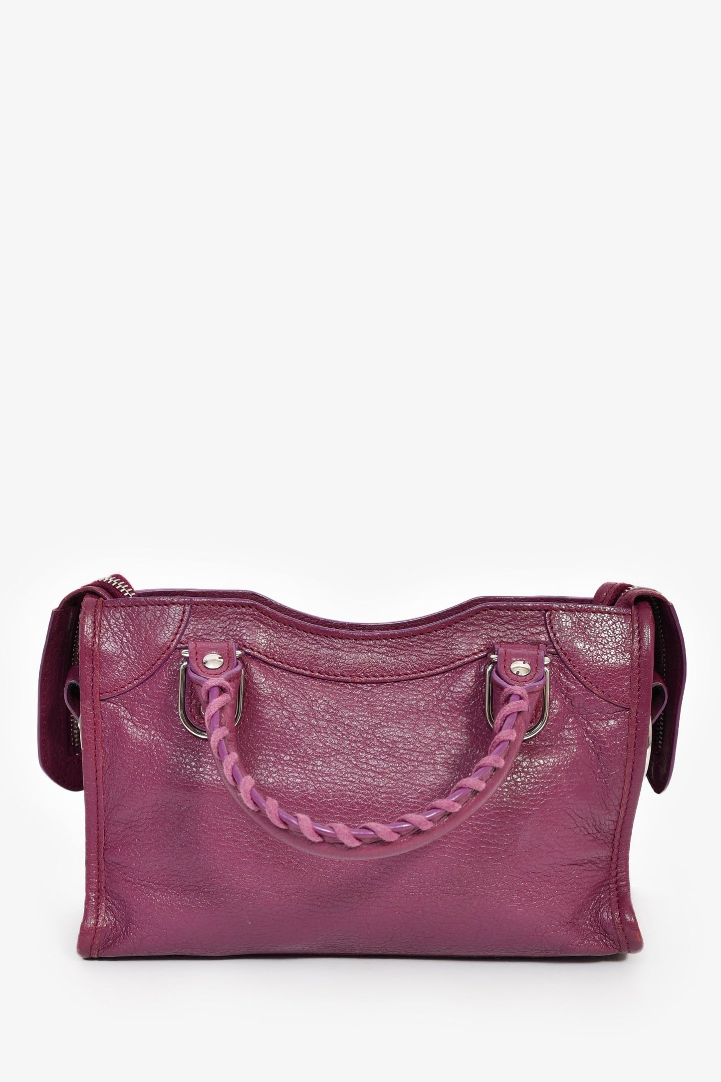Balenciaga 2017 Purple Leather 'Le Mini City' Bag with Strap