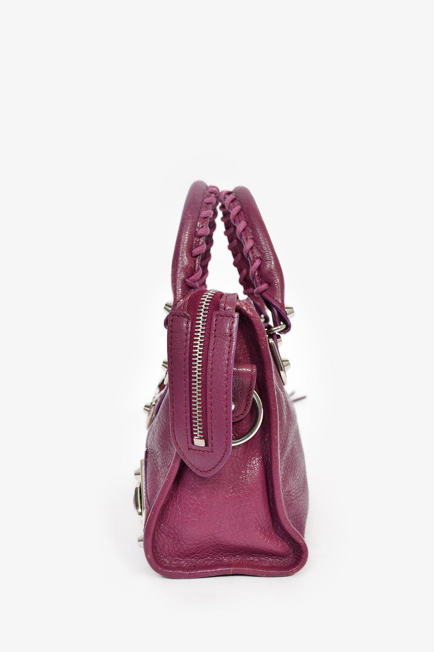 Balenciaga 2017 Purple Leather 'Le Mini City' Bag with Strap