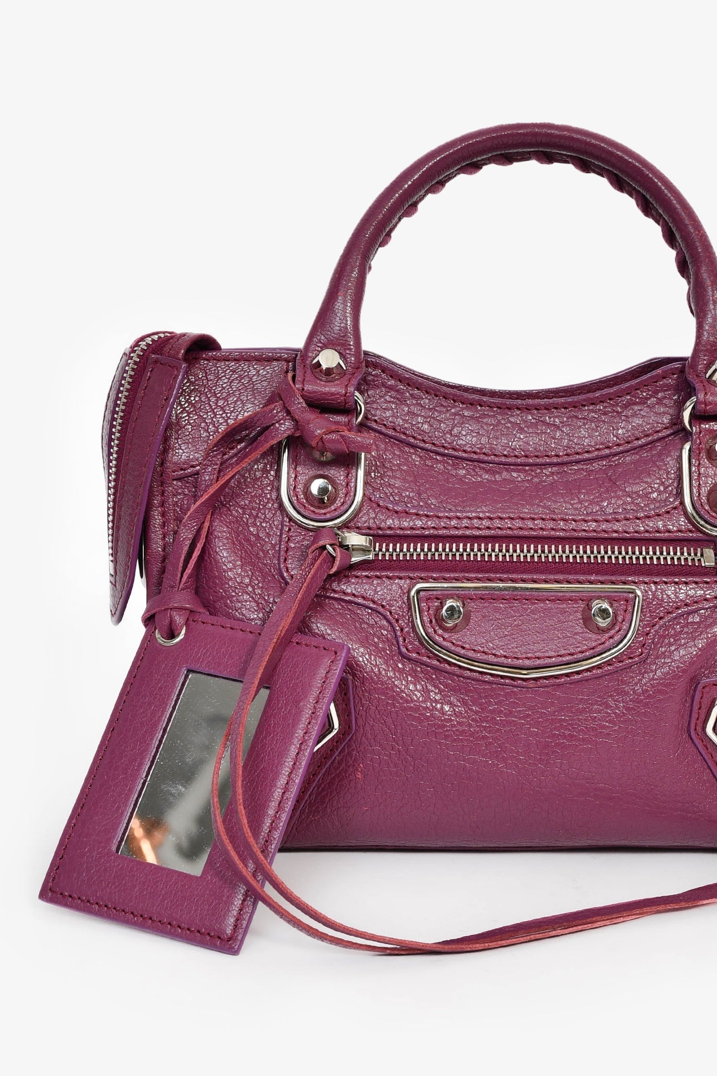 Balenciaga 2017 Purple Leather 'Le Mini City' Bag with Strap
