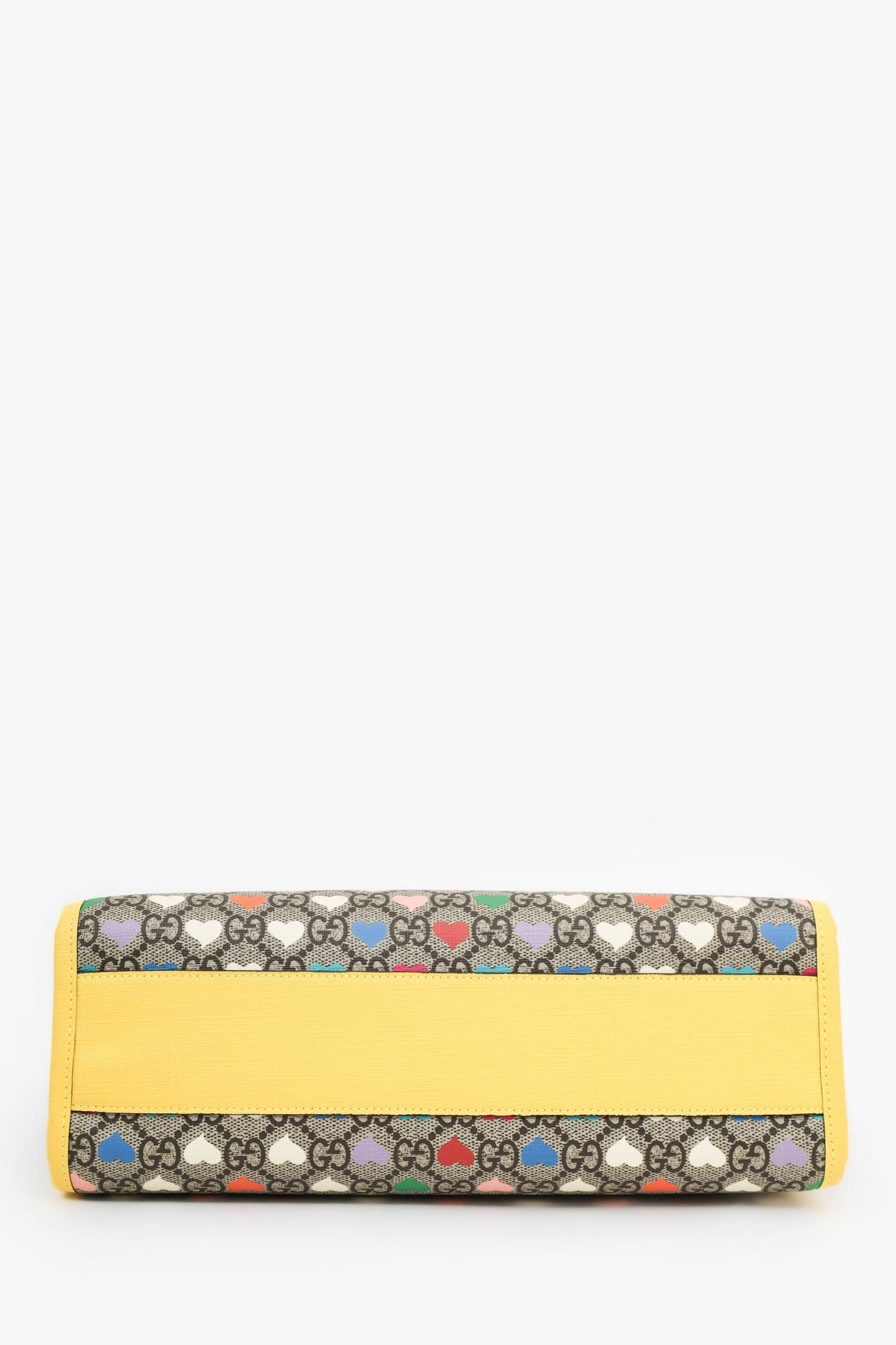 Gucci Yellow/Multicolour GG Supreme Monogram Hearts Children's Tote With Strap