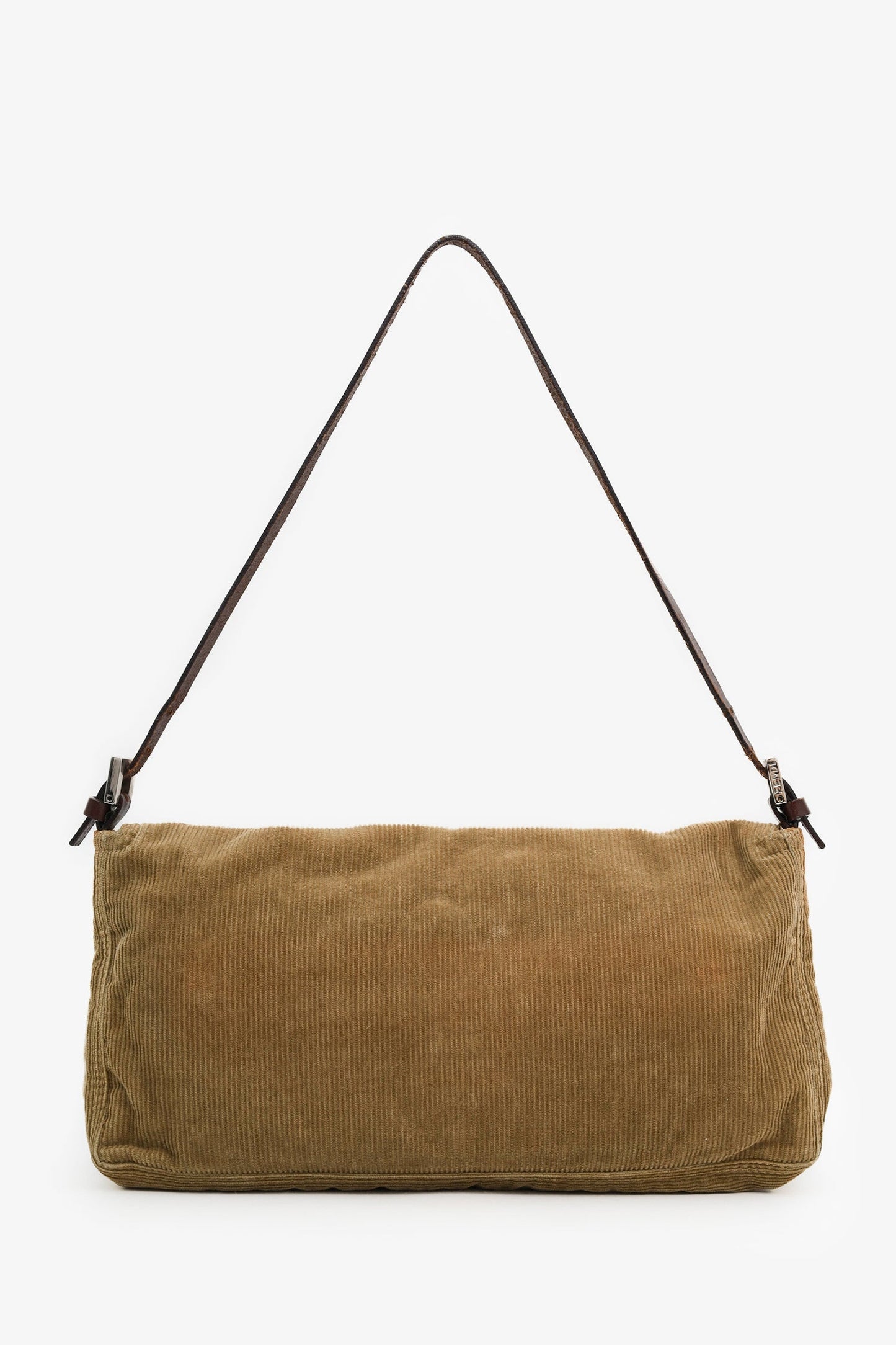 Fendi Brown Corduroy FF Flap Pochette