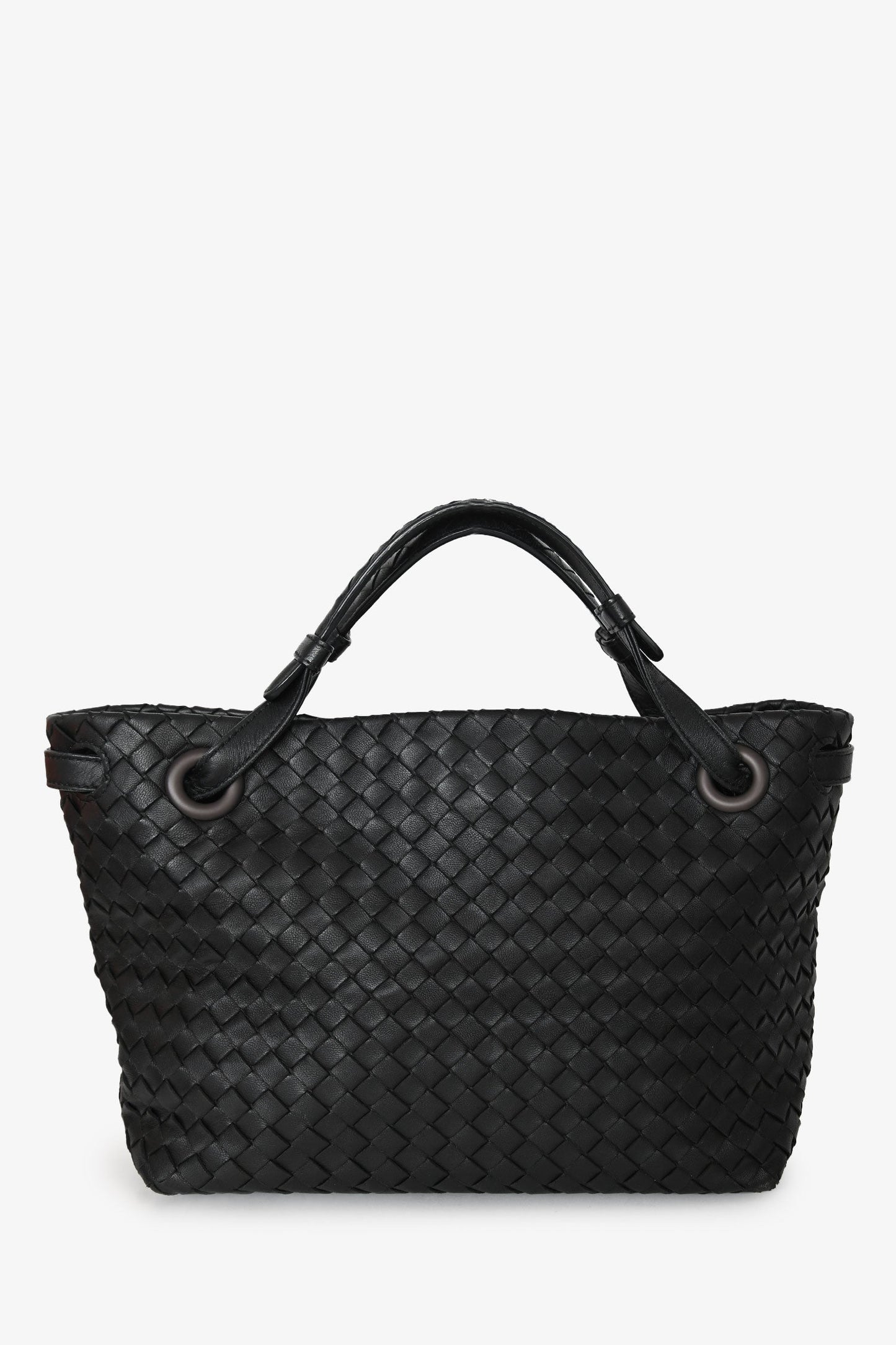 Bottega Veneta Black Leather Intrecciato Small 'Garda' Tote