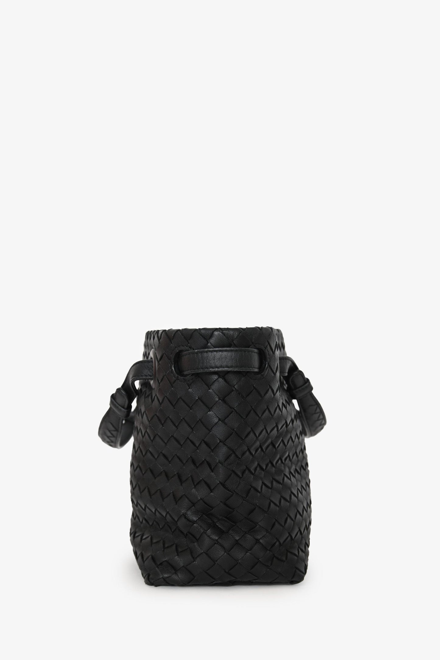 Bottega Veneta Black Leather Intrecciato Small 'Garda' Tote
