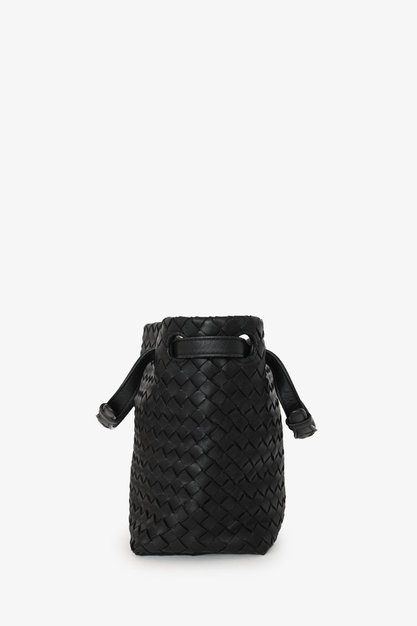Bottega Veneta Black Leather Intrecciato Small 'Garda' Tote
