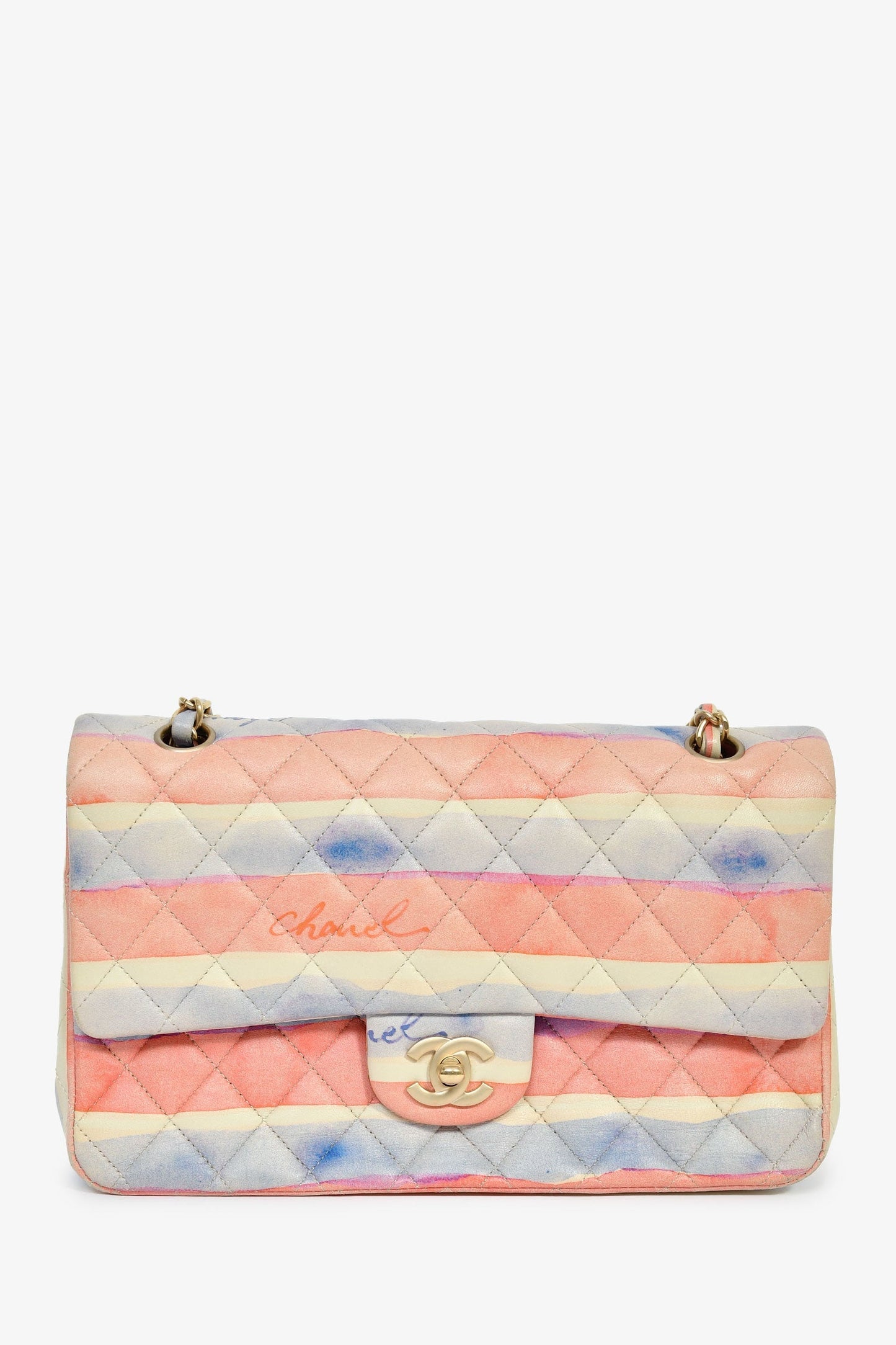 Chanel™ 2009/10 Pink/Multicolour Lambskin Watercolour Medium Double Flap