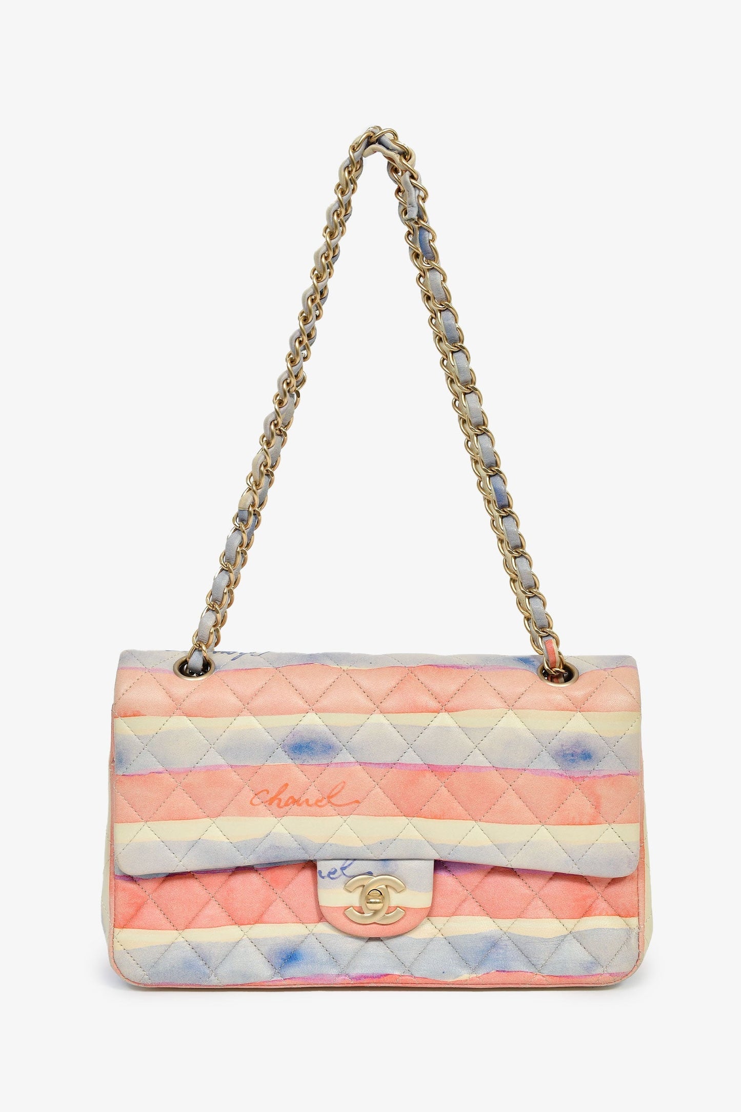 Chanel™ 2009/10 Pink/Multicolour Lambskin Watercolour Medium Double Flap