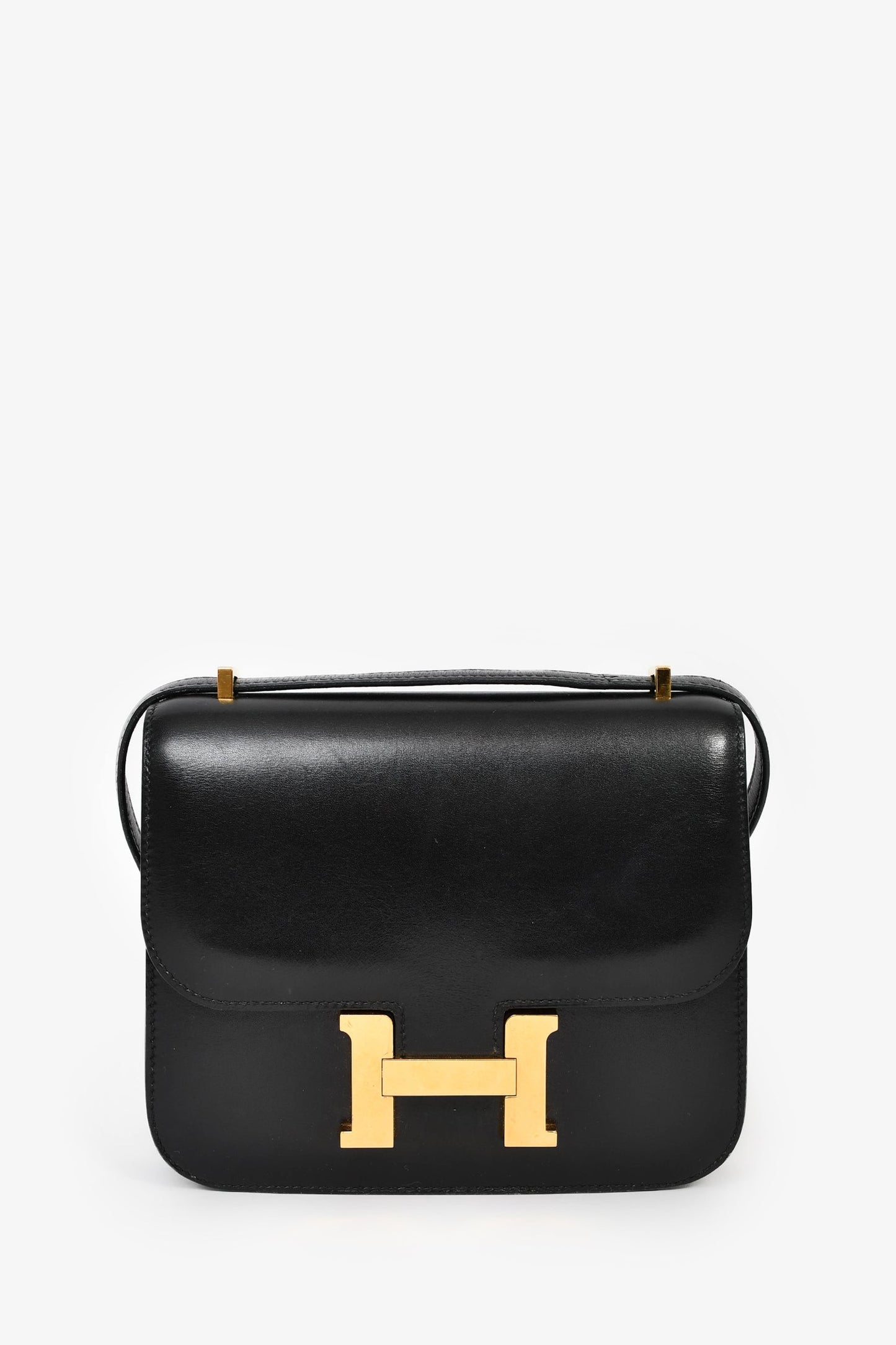 Hermès 2018 Black Box Leather Mini Constance 18
