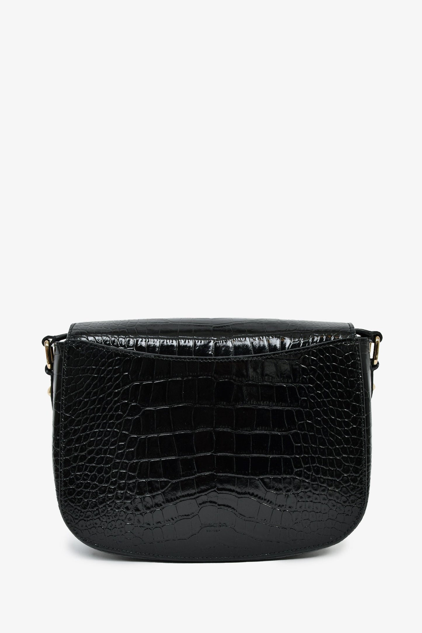Jimmy Choo Black Patent Embossed Croc 'JC Satchel' Crossbody Bag