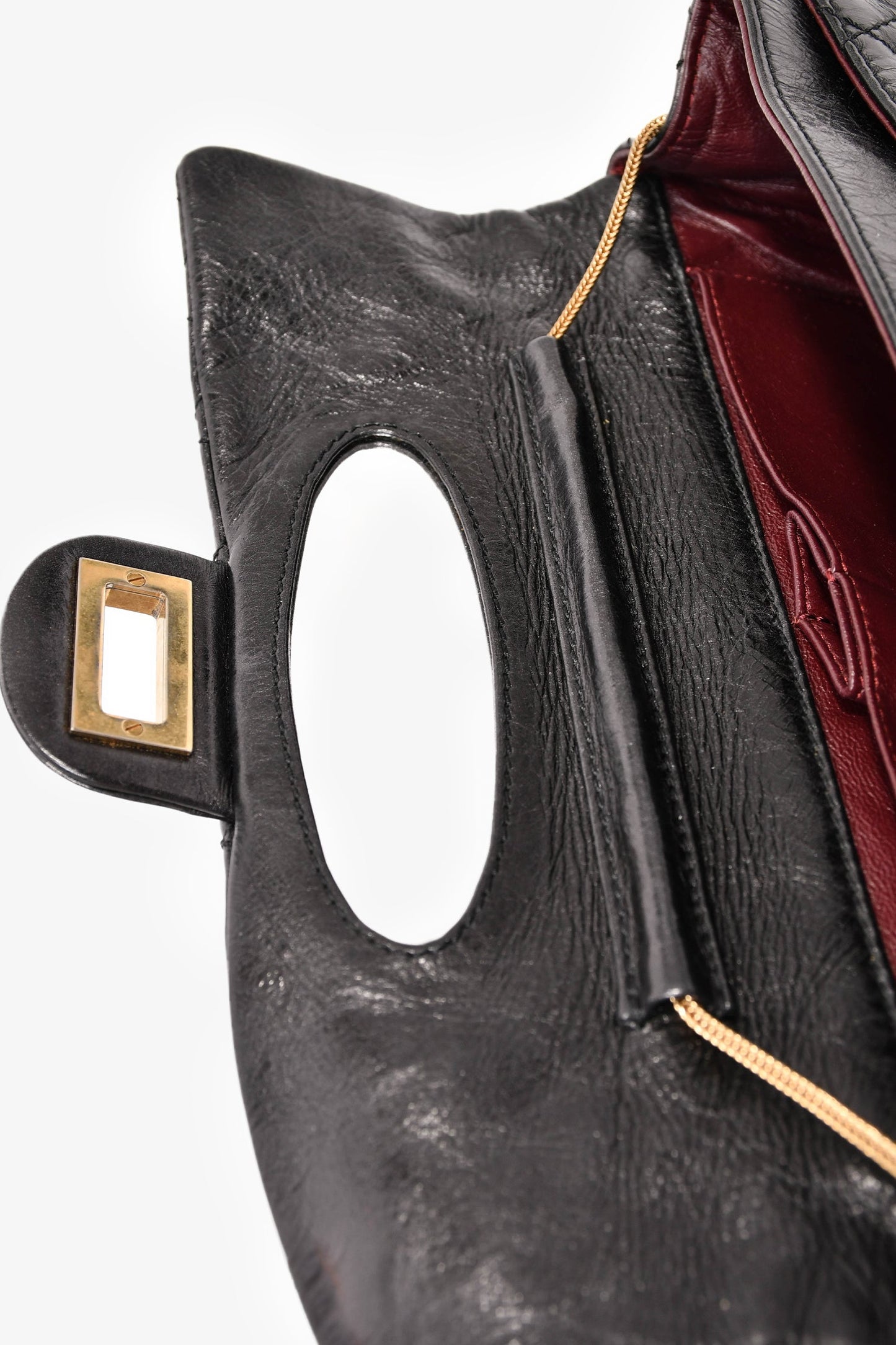 Chanel™ 2008/09 Black Quilted Calfskin 2.55 East West Clutch On Chain