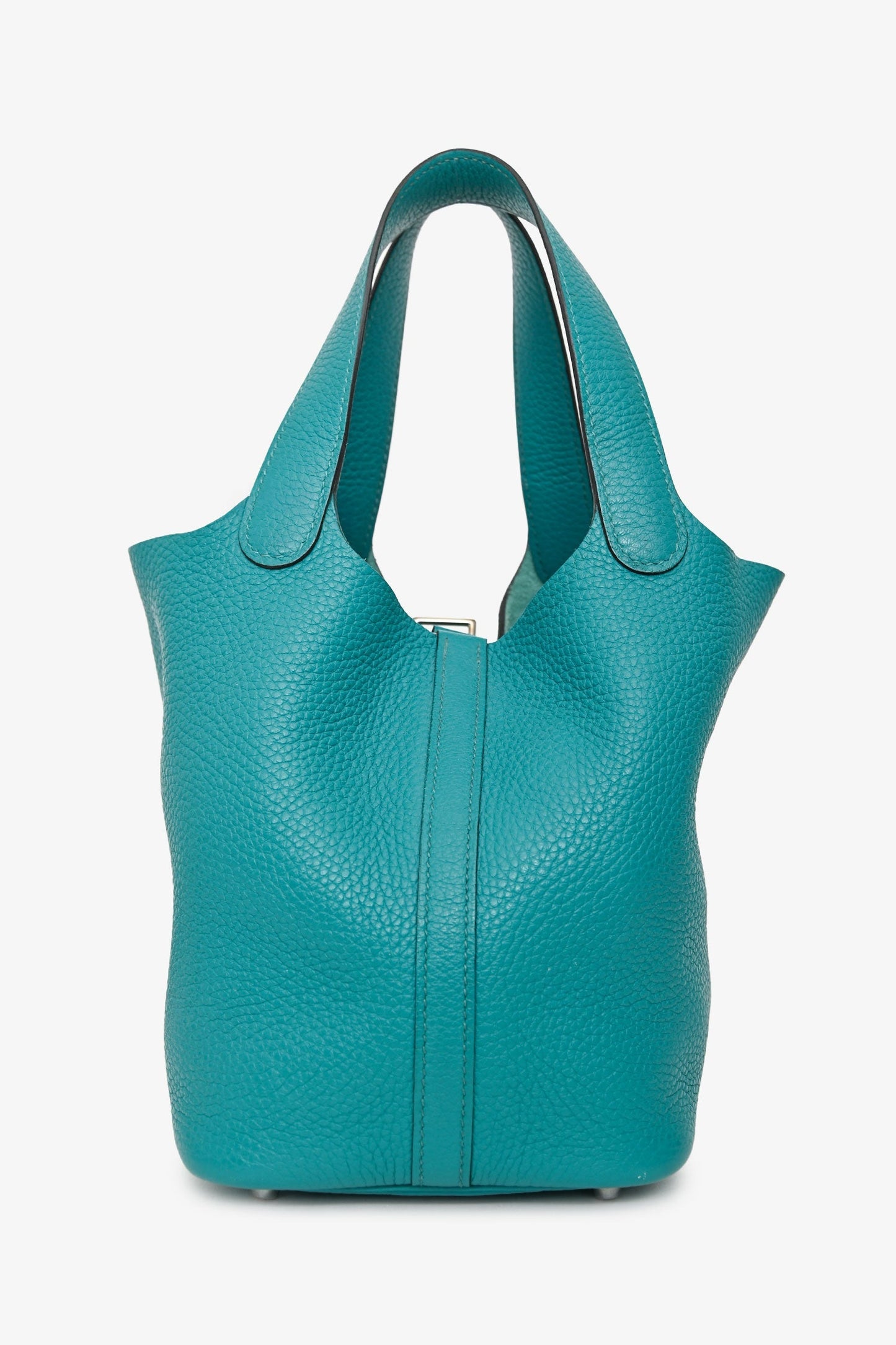 Hermès 2016 Turquoise Clemence Leather Picotin 18 With Keys & Lock