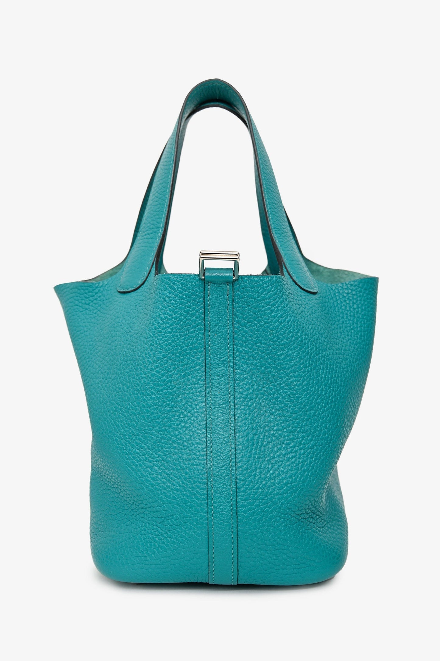 Hermès 2016 Turquoise Clemence Leather Picotin 18 With Keys & Lock