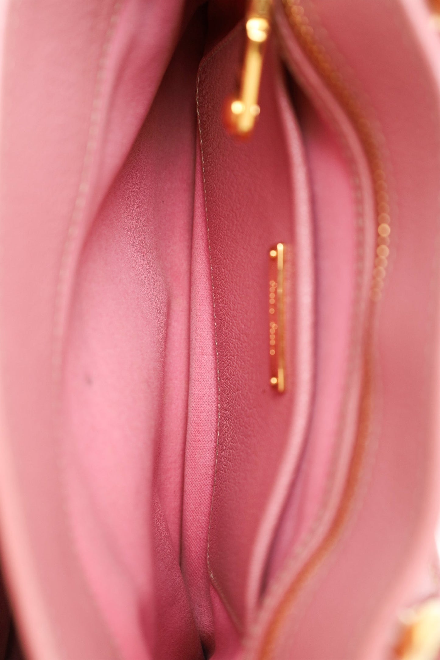 Miu Miu Pink Leather Push Lock Flap Top Handle Bag
