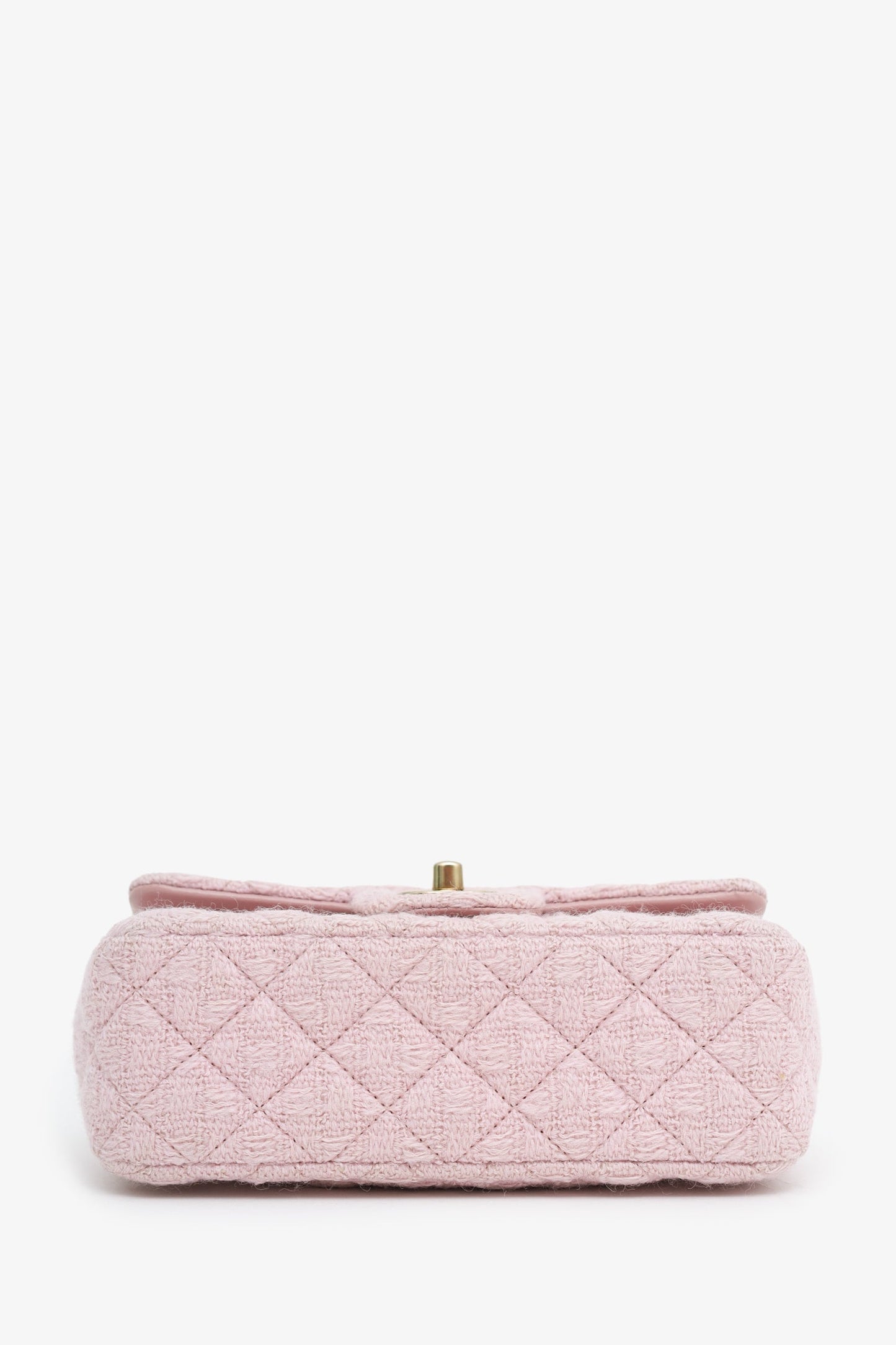 Chanel™ Pink Tweed Quilted Mini Rectangular Flap Bag