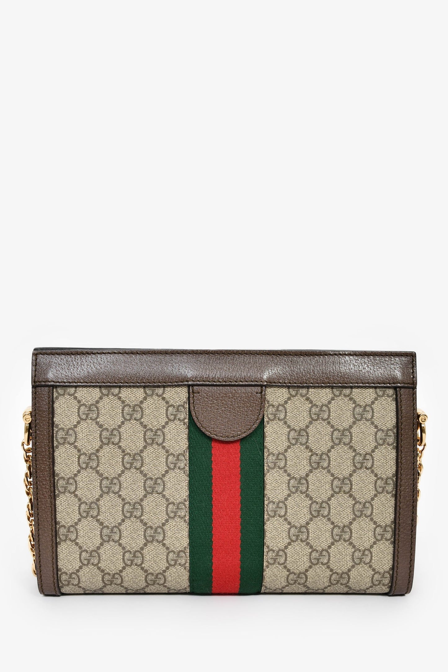 Gucci Brown Canvas/Leather GG Monogram Web 'Ophidia' Medium Crossbody