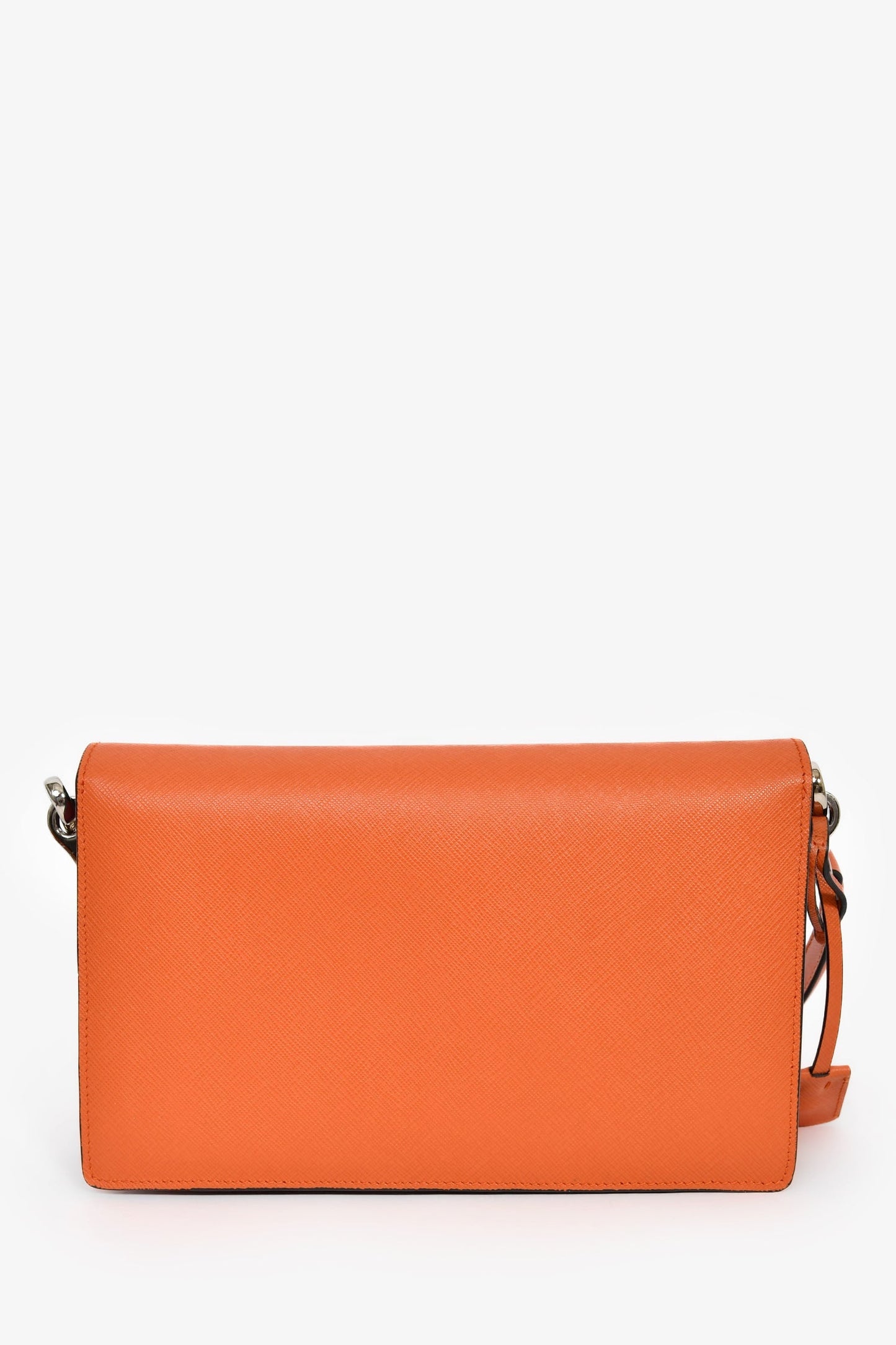 Prada Orange/Red Saffiano Leather 'Sound' Shoulder Bag