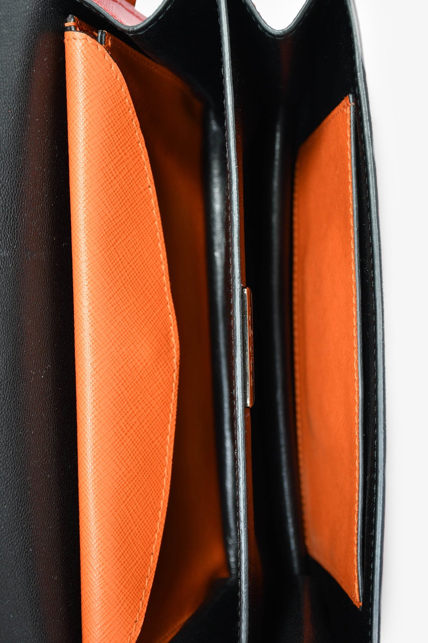 Prada Orange/Red Saffiano Leather 'Sound' Shoulder Bag