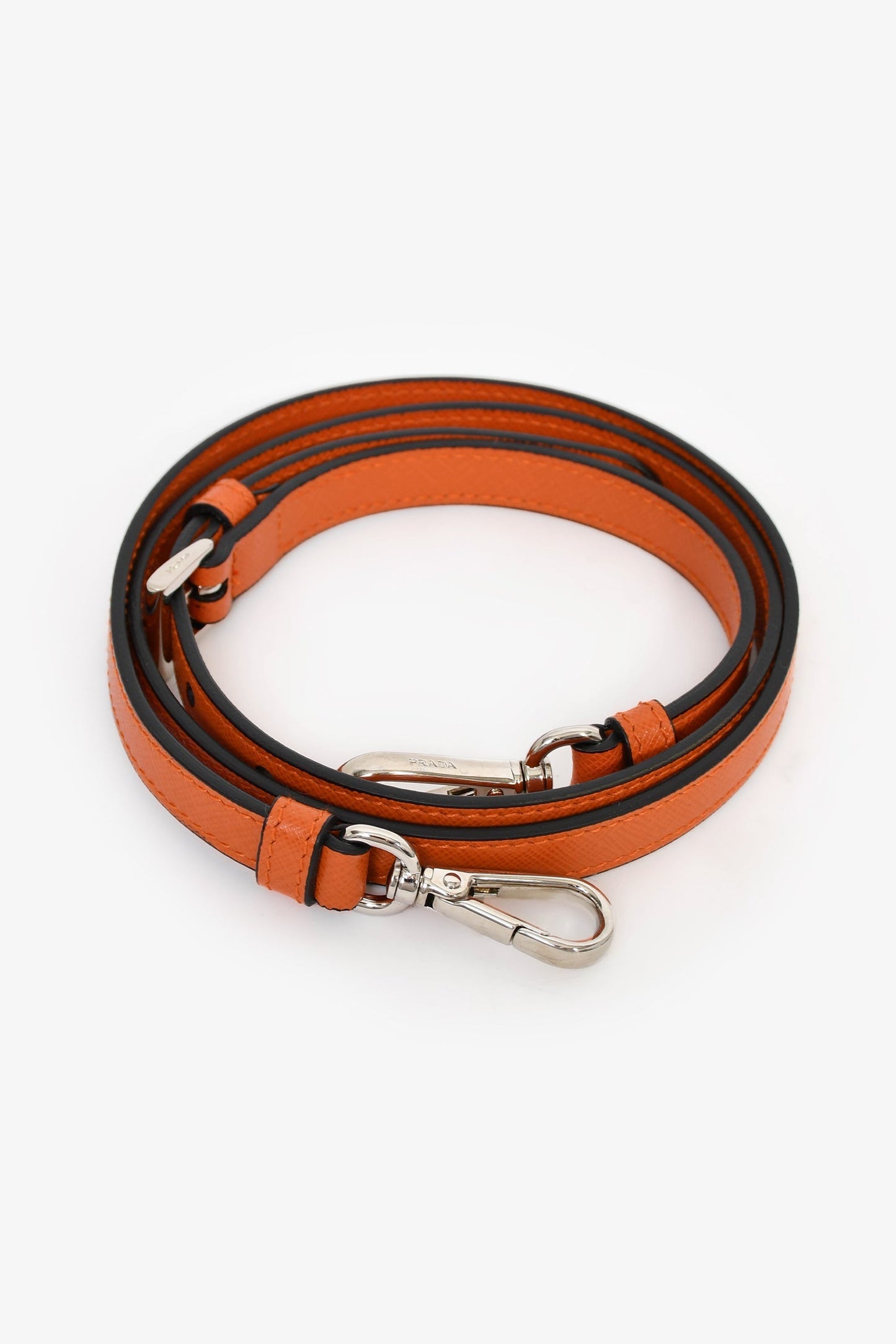 Prada Orange/Red Saffiano Leather 'Sound' Shoulder Bag