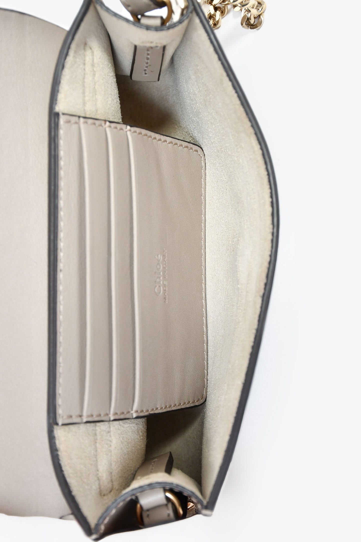 Chloé Taupe Leather/Suede 'Faye' Crossbody Bag