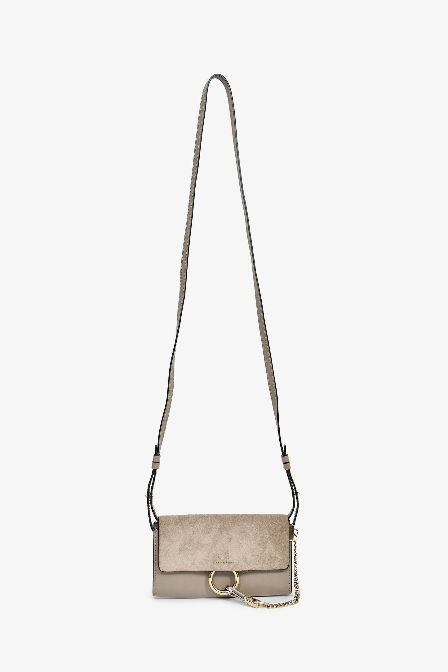 Chloé Taupe Leather/Suede 'Faye' Crossbody Bag
