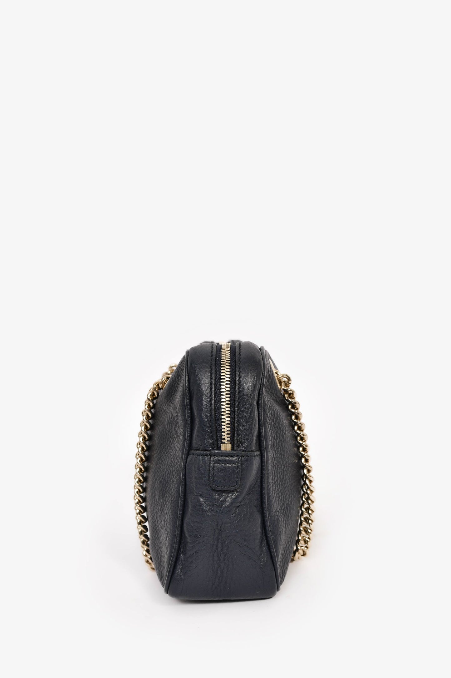 Gucci Navy Leather GG 'Soho' Camera Shoulder Bag