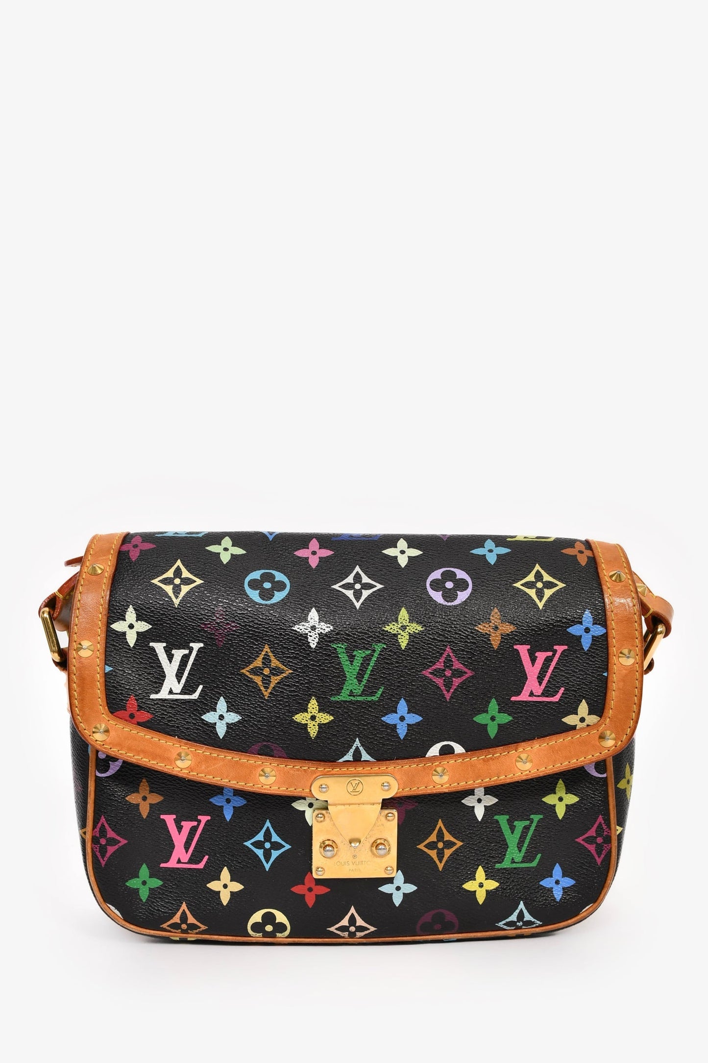 Louis Vuitton x Takashi Murakami Black Multicolour Monogram 'Sologne' Crossbody Bag