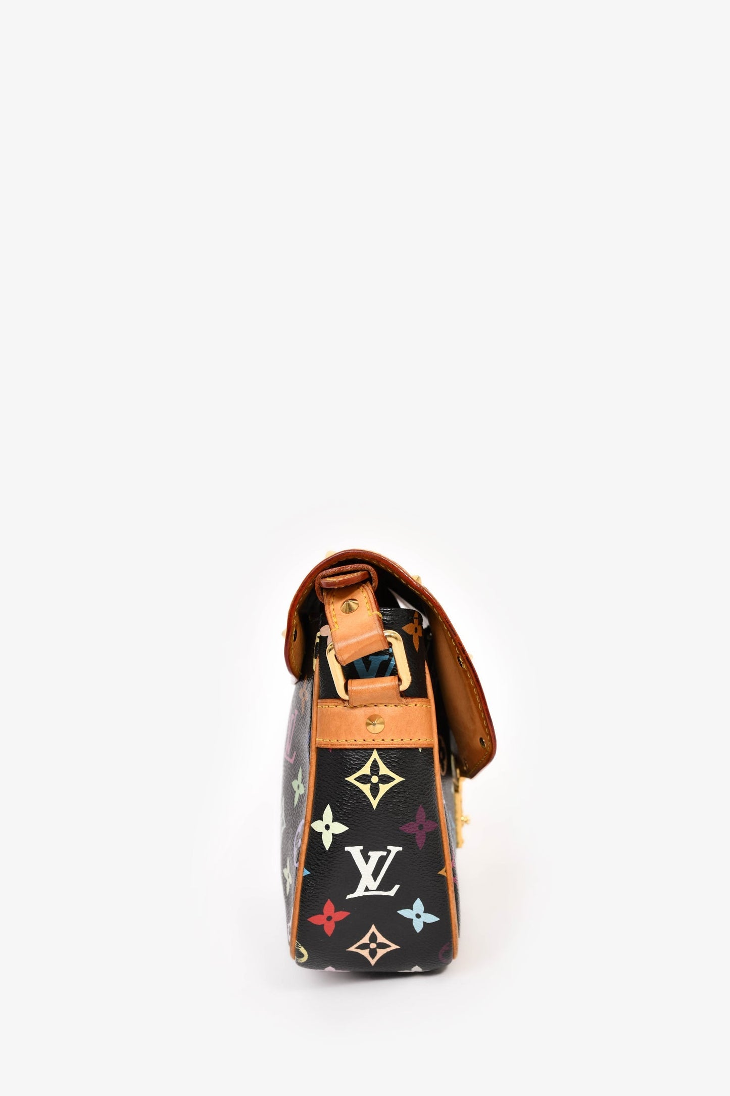Louis Vuitton x Takashi Murakami Black Multicolour Monogram 'Sologne' Crossbody Bag