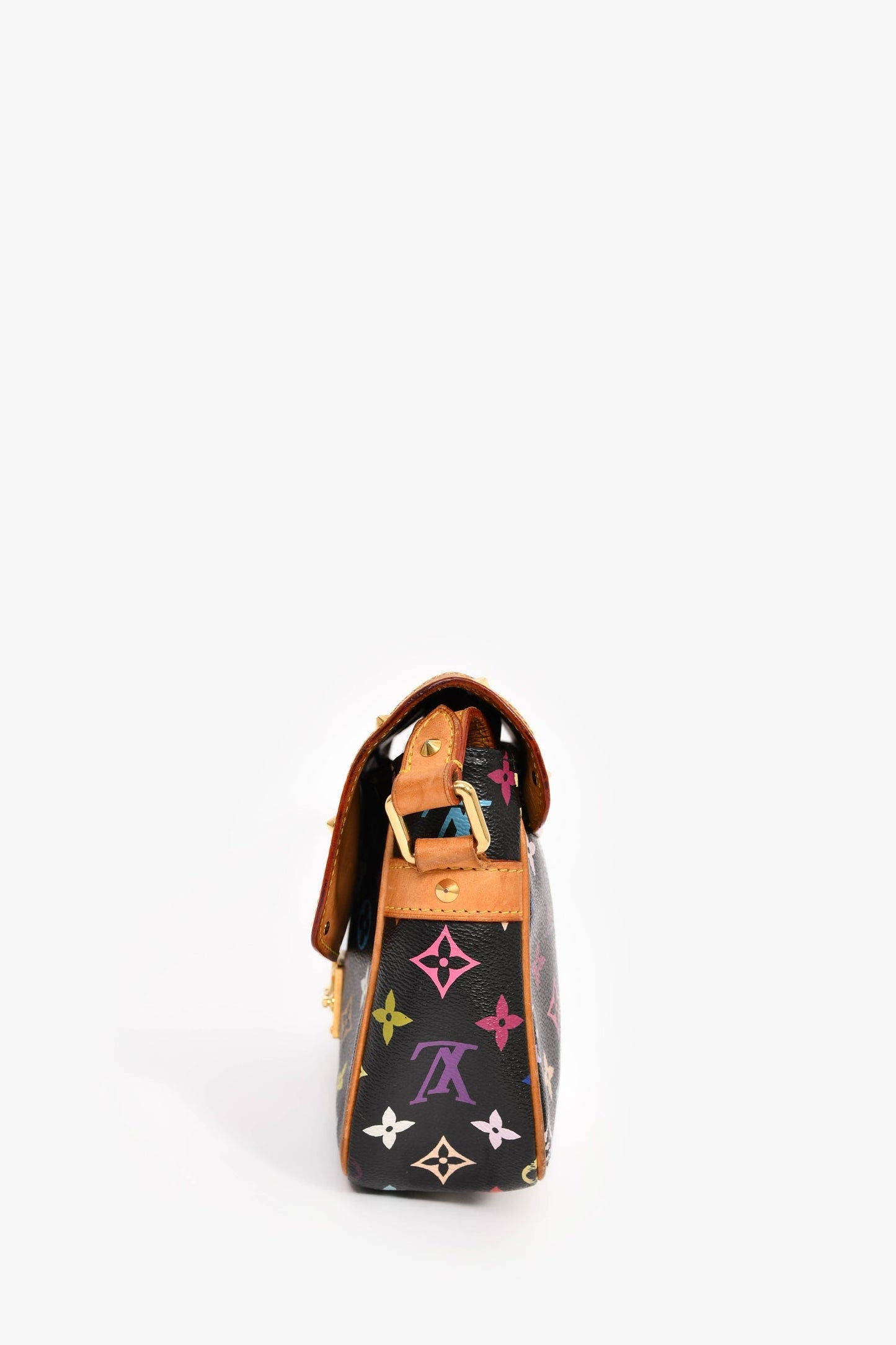 Louis Vuitton x Takashi Murakami Black Multicolour Monogram 'Sologne' Crossbody Bag