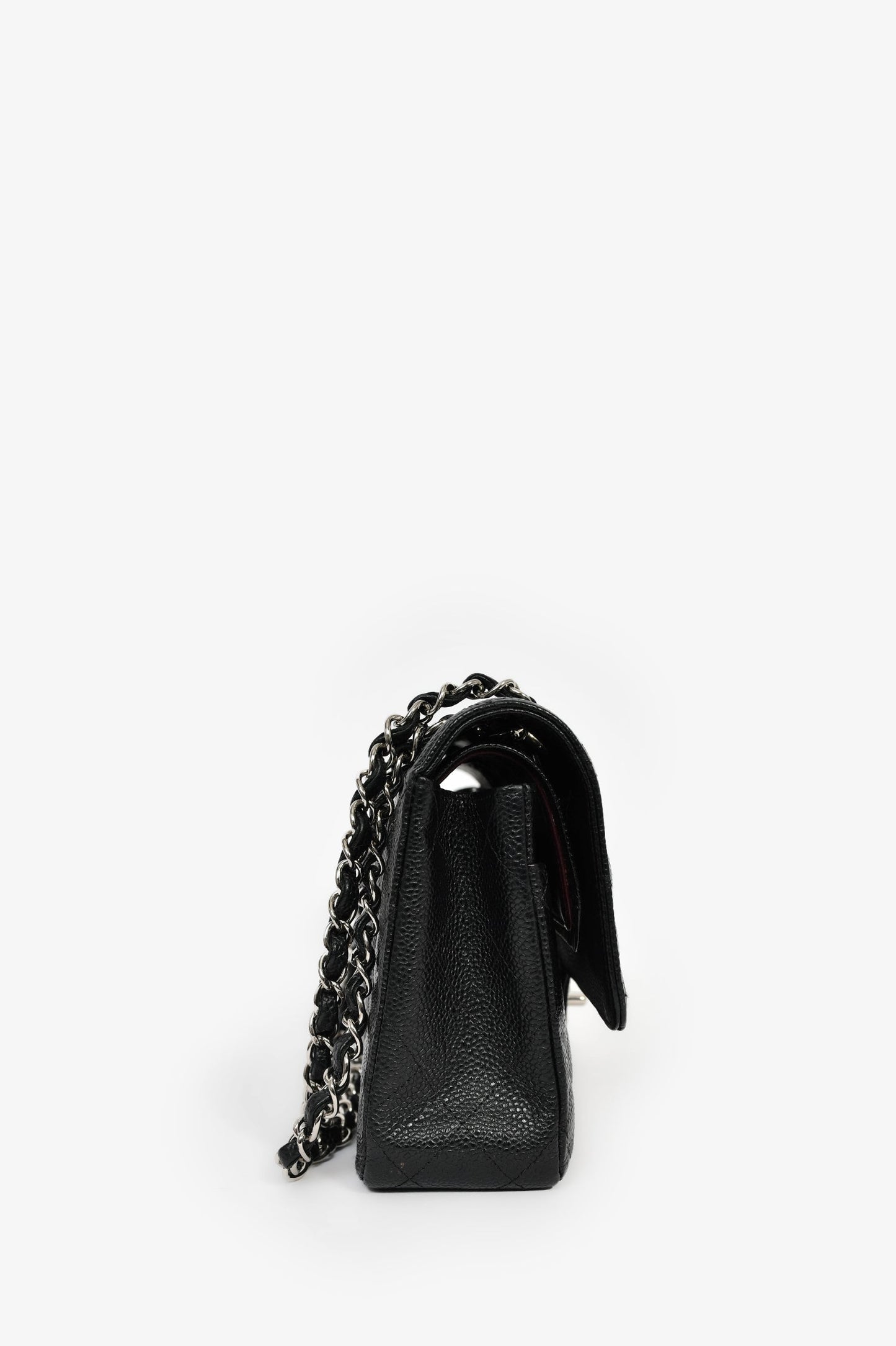 Chanel™ 2013/14 Black Quilted Caviar Leather Medium Classic Double Flap SHW