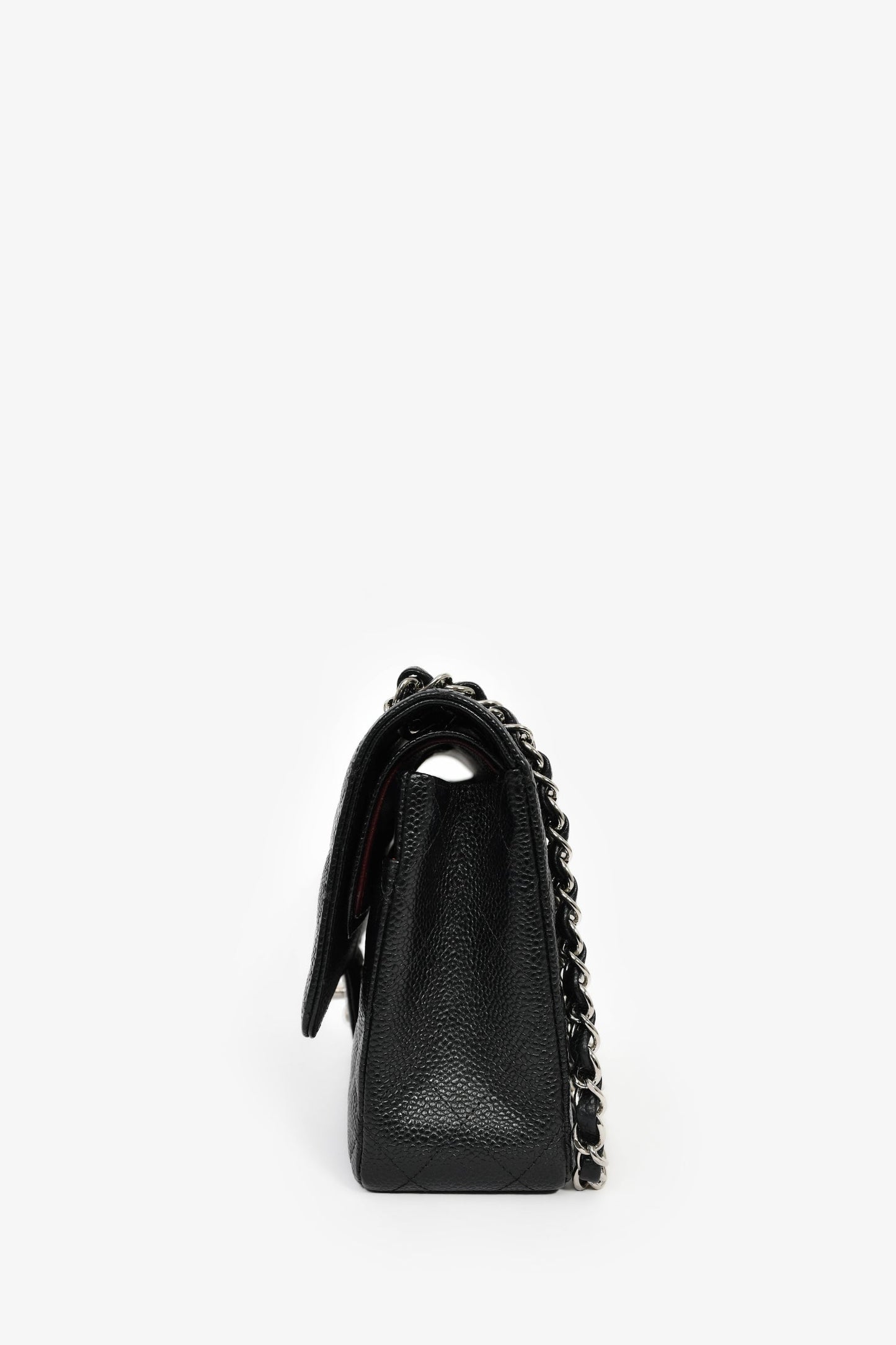 Chanel™ 2013/14 Black Quilted Caviar Leather Medium Classic Double Flap SHW