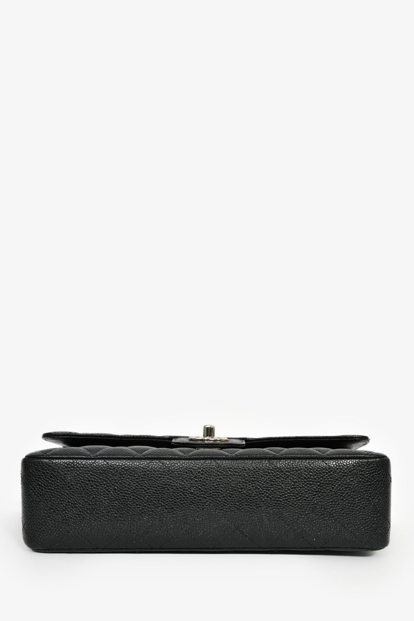 Chanel™ 2013/14 Black Quilted Caviar Leather Medium Classic Double Flap SHW