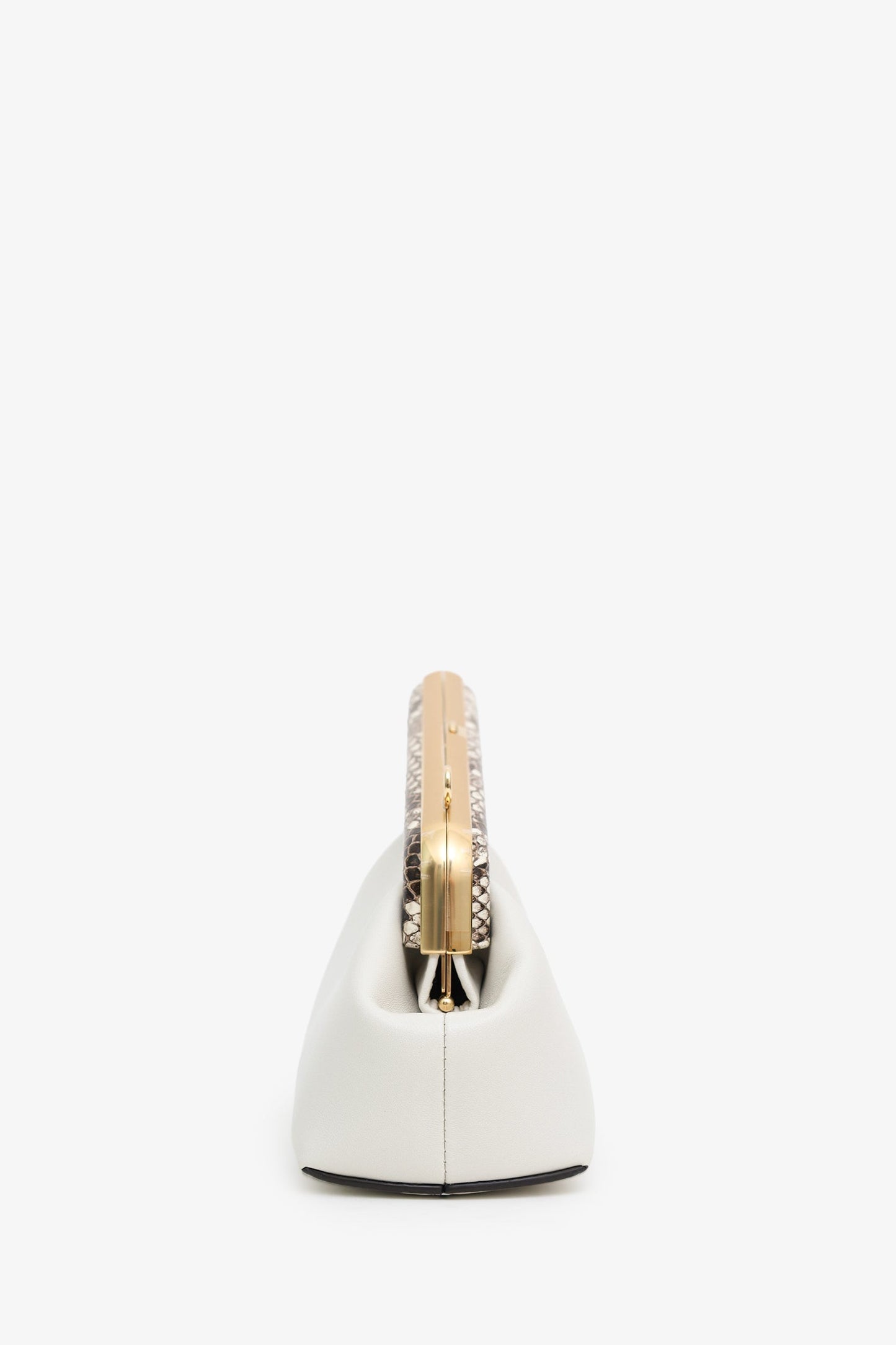 Fendi First White/Python Leather Small Clutch With Straps