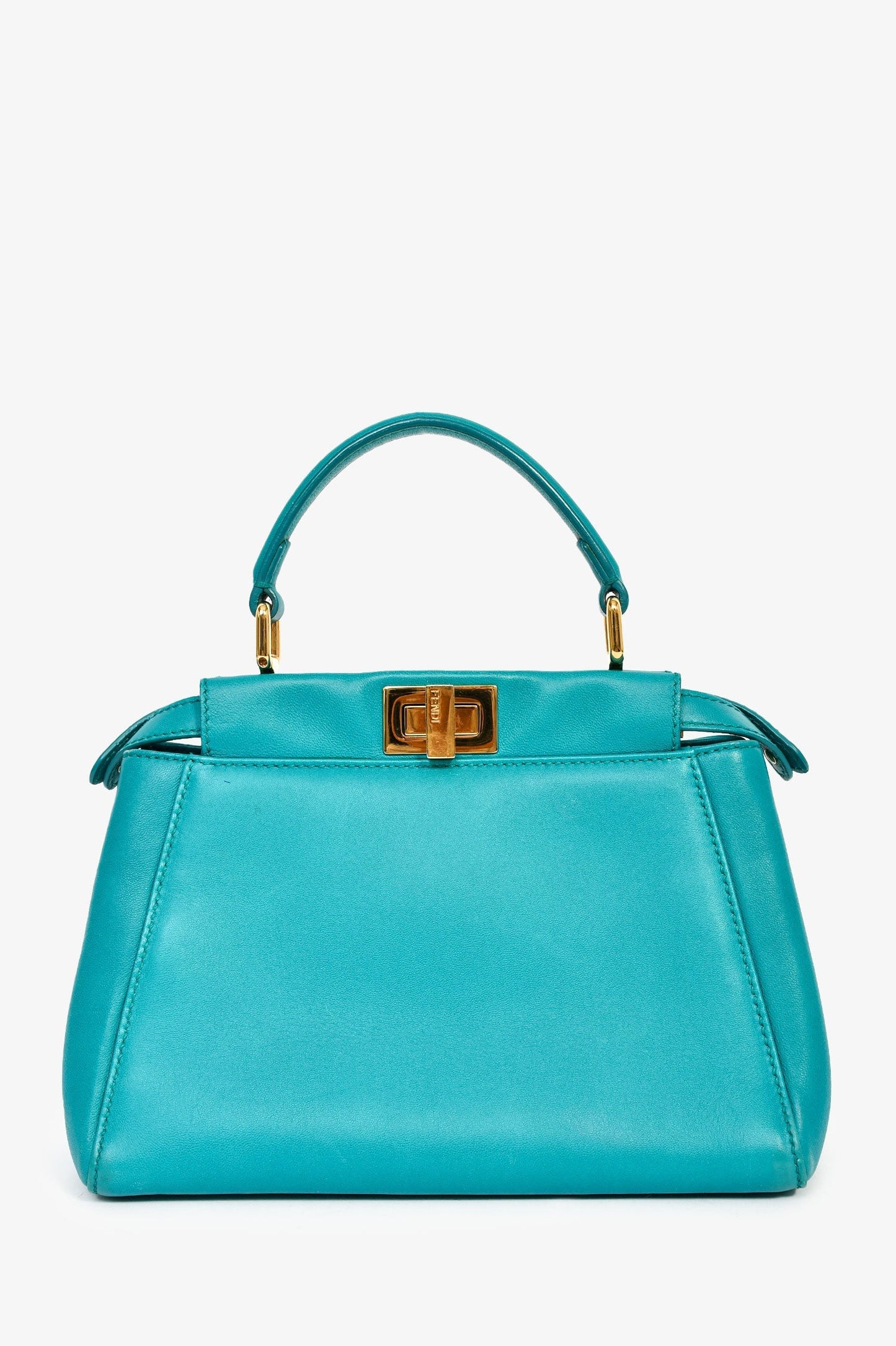 Fendi Turquoise Leather Mini Peekaboo
