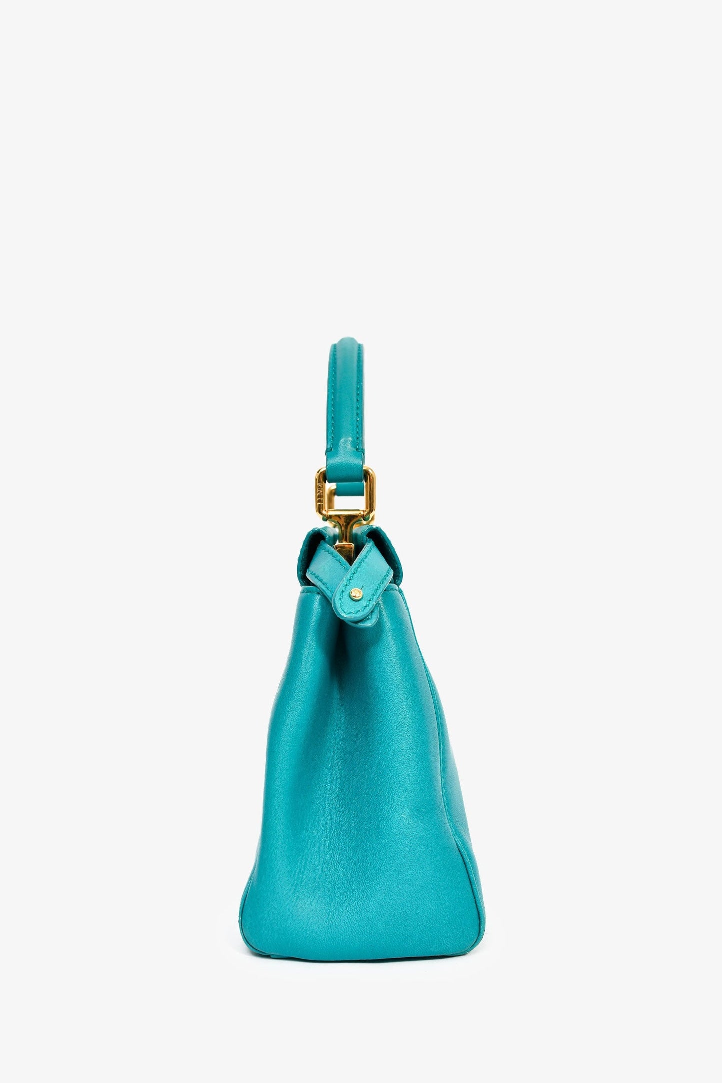 Fendi Turquoise Leather Mini Peekaboo