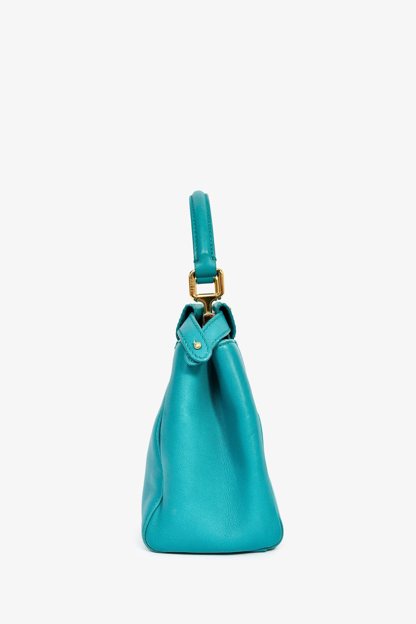 Fendi Turquoise Leather Mini Peekaboo