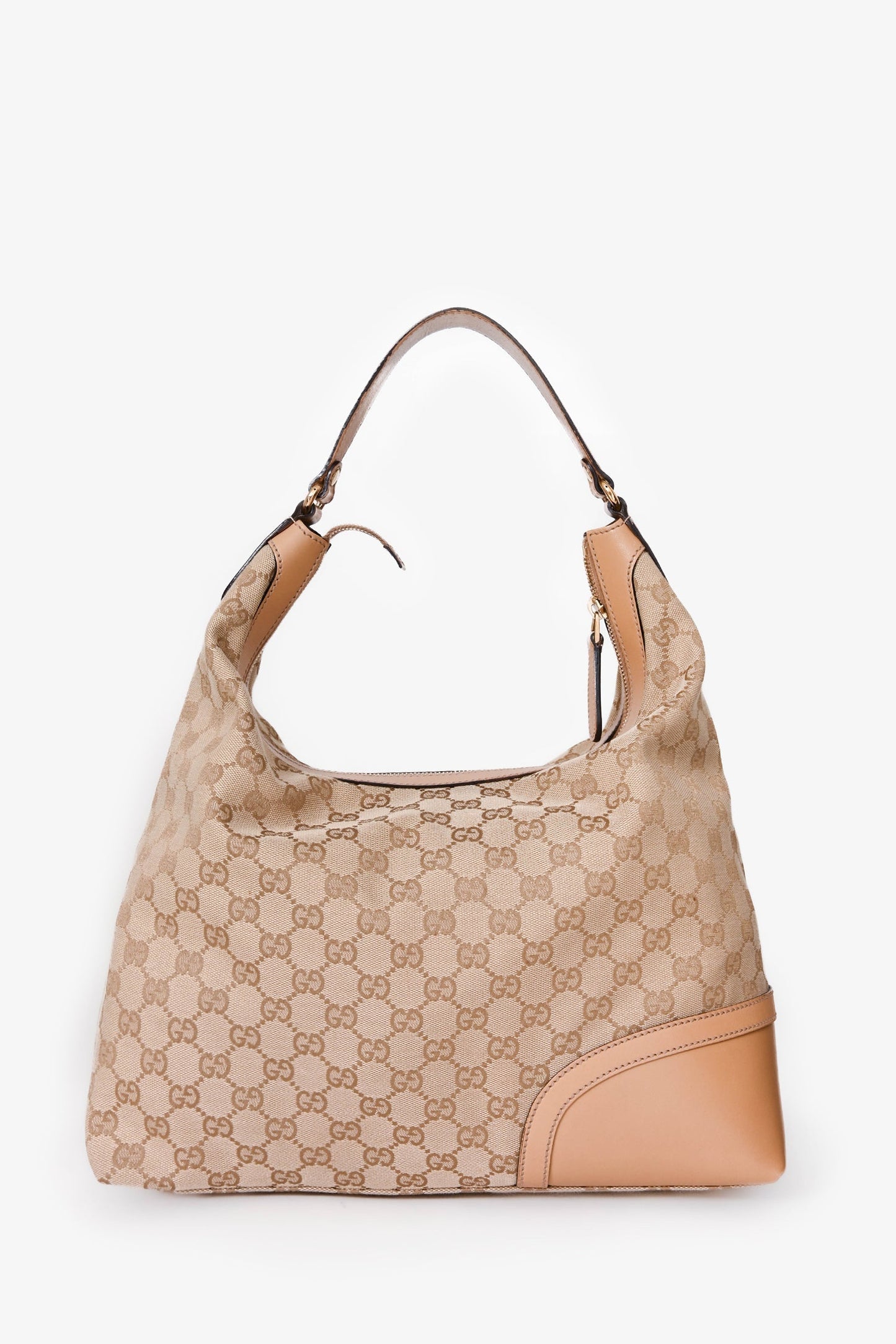 Gucci Beige GG Supreme Canvas Horsebit Tassel Shoulder Bag