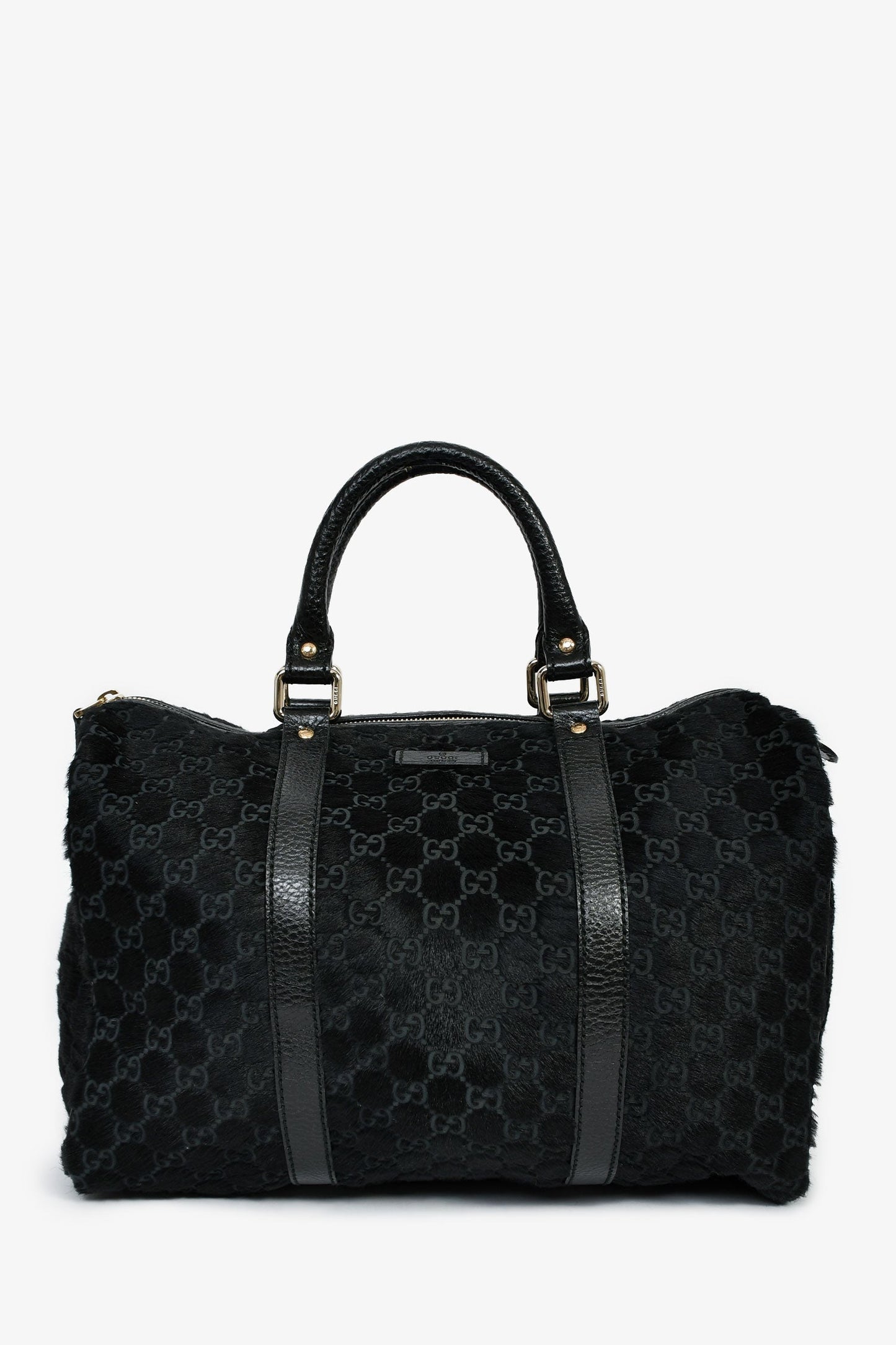 Gucci Limited Edition Black GG Pony Hair 'Boston Joy' Bag