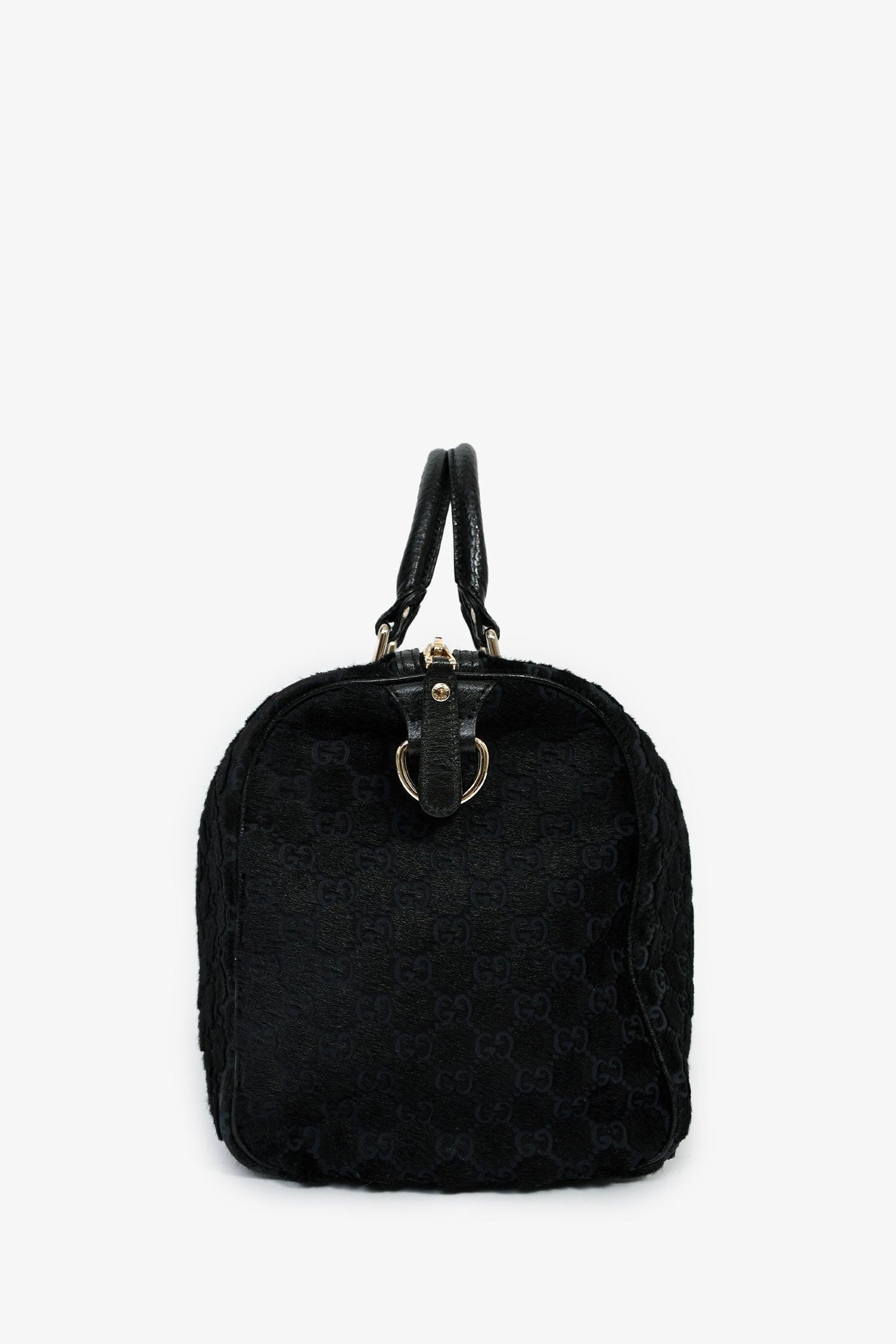 Gucci Limited Edition Black GG Pony Hair 'Boston Joy' Bag
