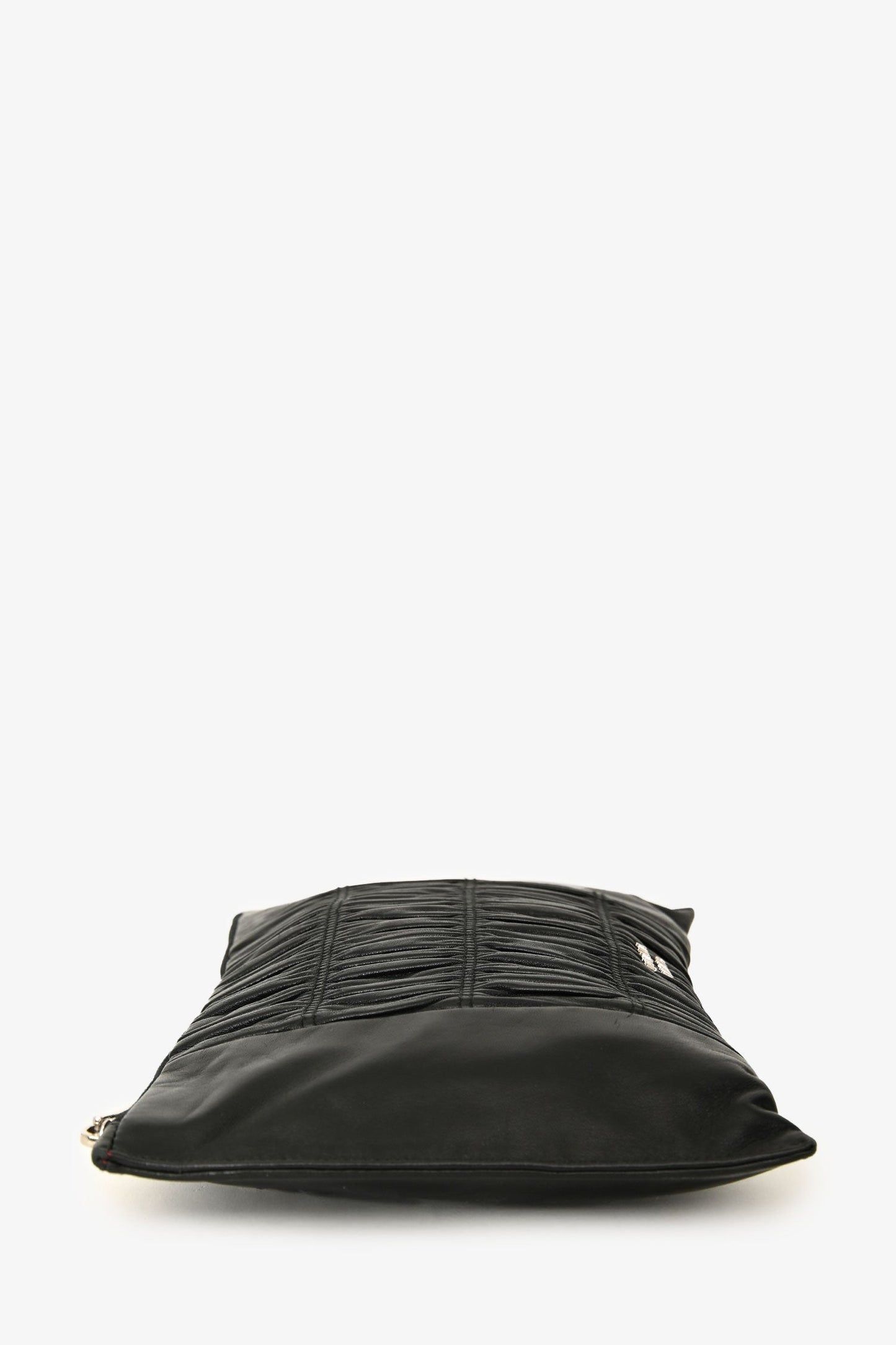 Prada 2016 Black Nappa Gaufre Leather Pouch