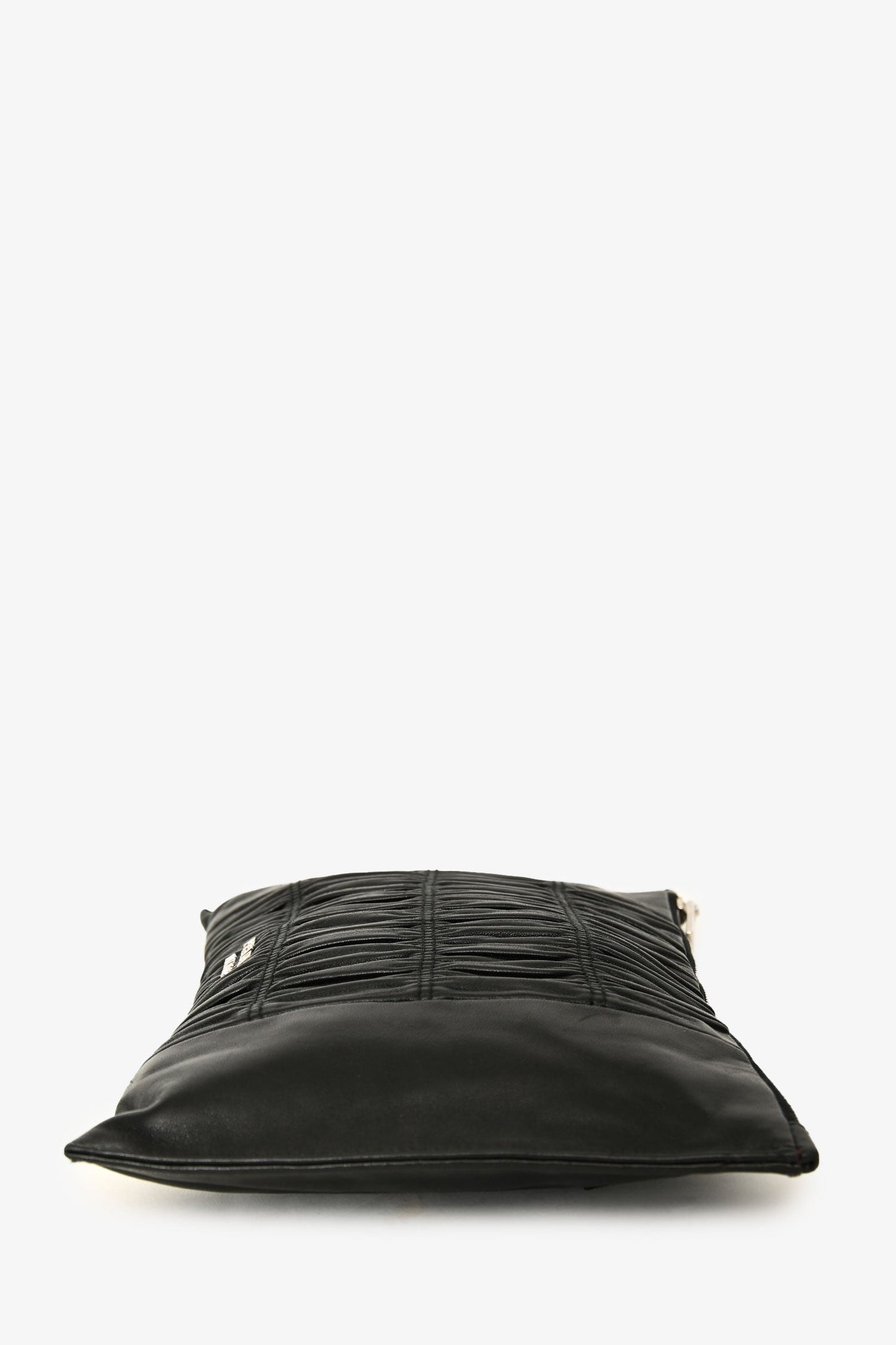 Prada 2016 Black Nappa Gaufre Leather Pouch